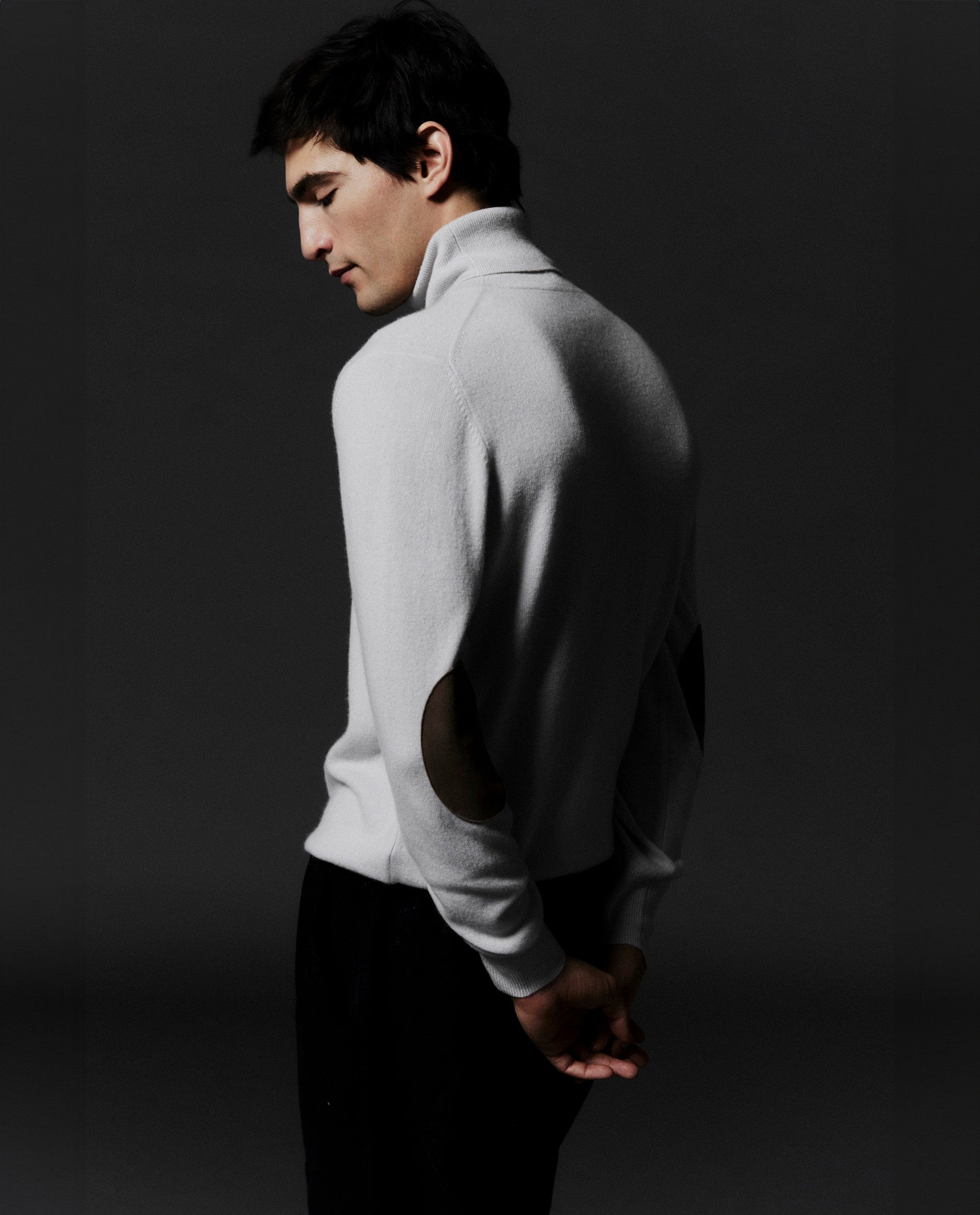 245-30012-0659 - Allude - 100% Cashmere Active Basic Cashmere Feinstrick Gerade Passform Grau Herren Langarm Pullover Rollkragen SAPG::245-30012 Winter 2024/2025