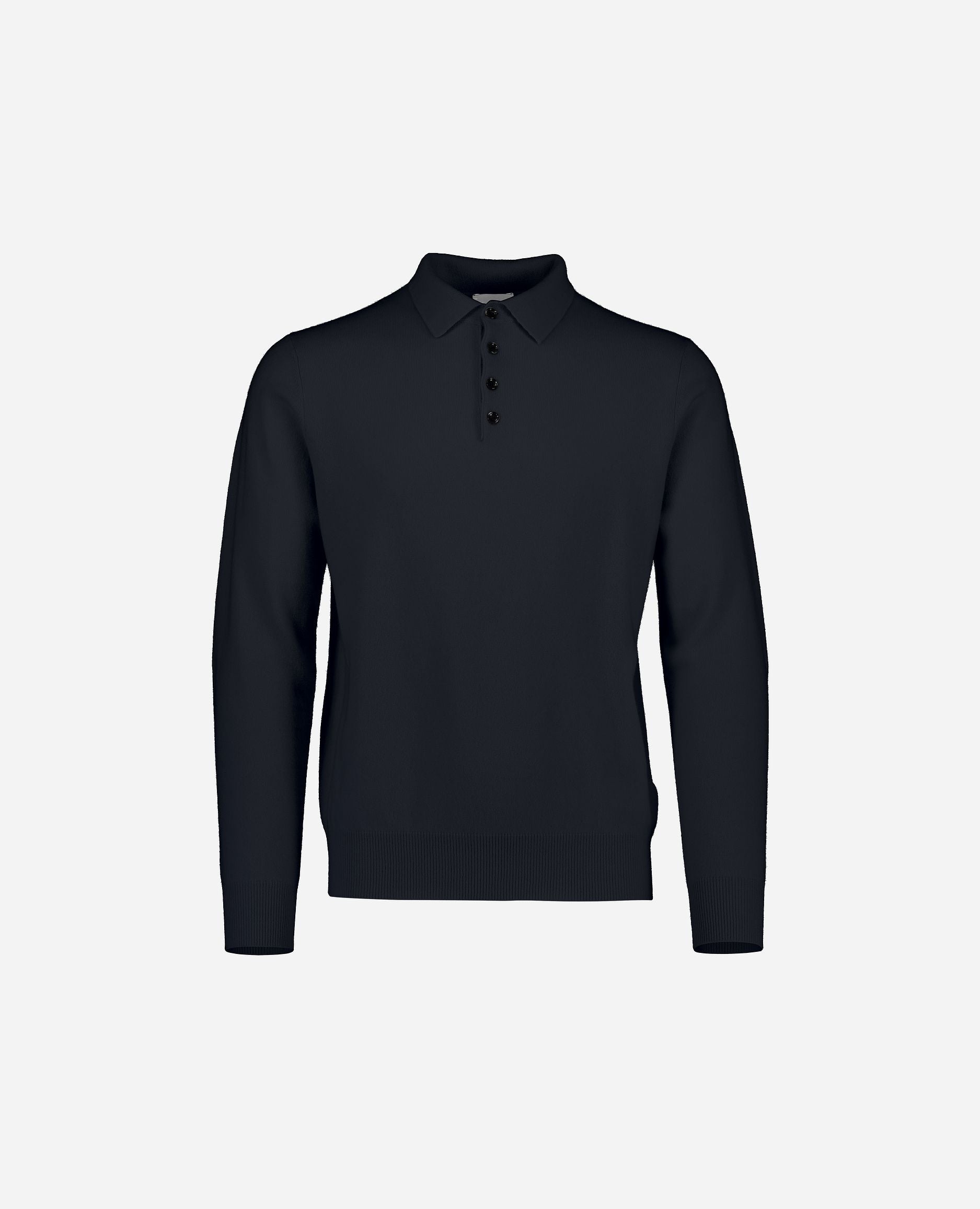 245-30023-14-1 - Allude - 100% Cashmere Active Cashmere Feinstrick Flachstrick Herren Langarm Navy NOS Polo Pullover SAPG::101-30023