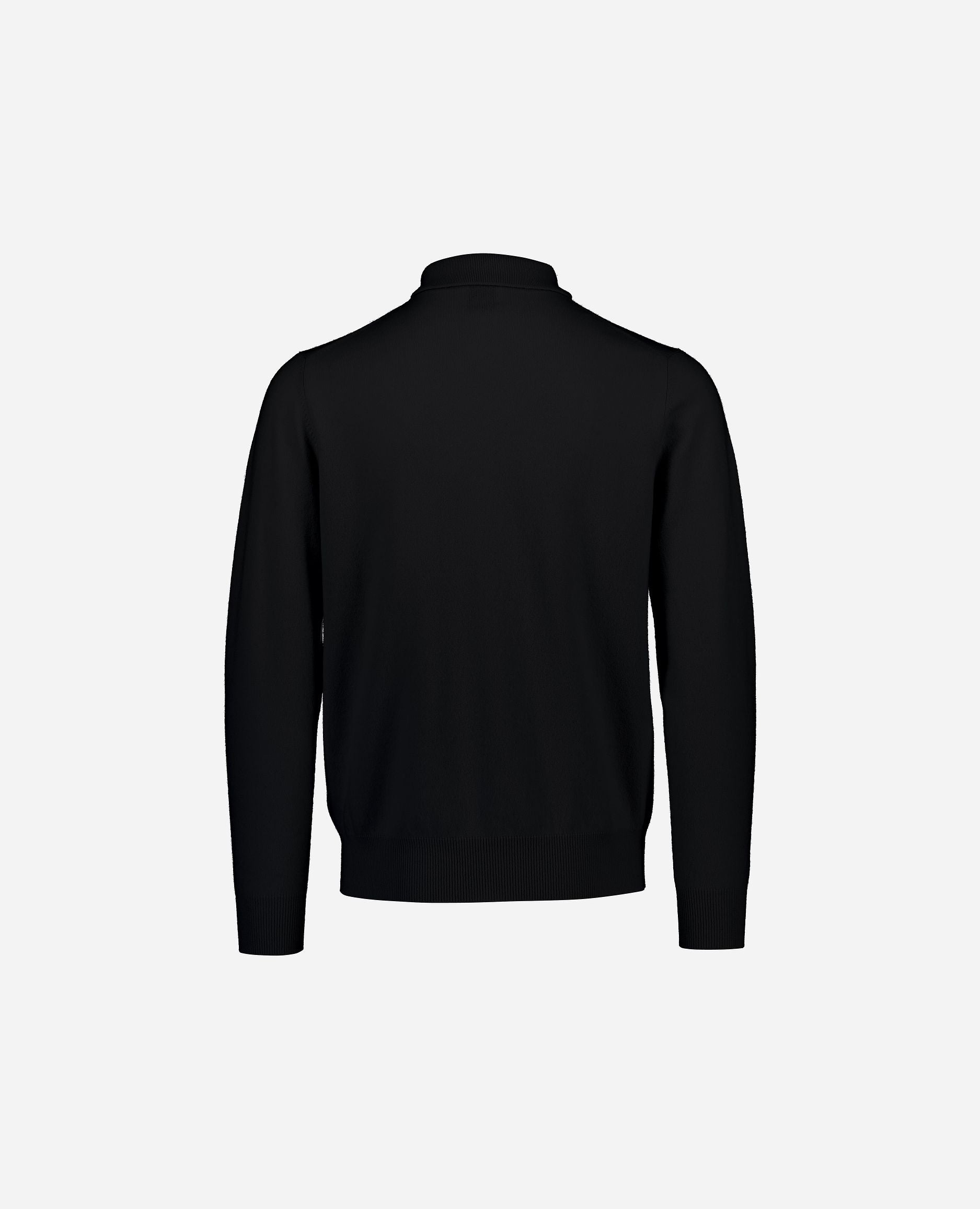 245-30023-90-2 - Allude - 100% Cashmere Active Cashmere Feinstrick Flachstrick Herren Langarm NOS Polo Pullover SAPG::101-30023 Schwarz