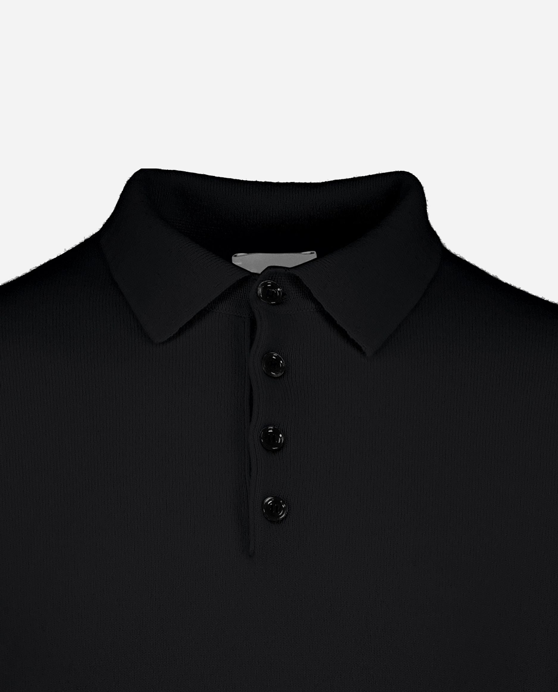 245-30023-90-3 - Allude - 100% Cashmere Active Cashmere Feinstrick Flachstrick Herren Langarm NOS Polo Pullover SAPG::101-30023 Schwarz