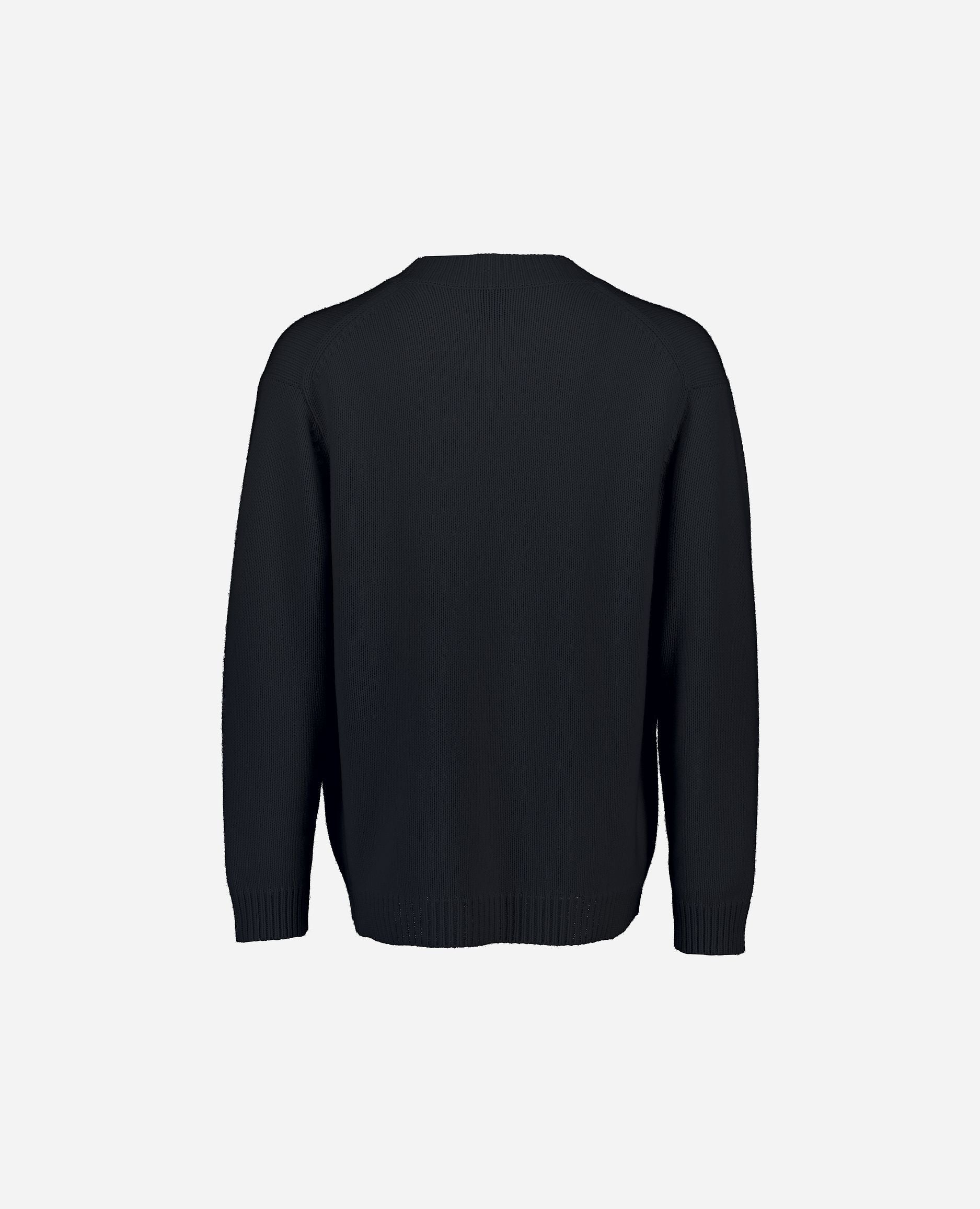 245-37000-14-S_hash_escaped_2 - Allude - 30% Cashmere 70% Wolle Active Grobstrick Herren Langarm Lockerer Schnitt Navy SAPG::245-37000 Strickjacke V-Ausschnitt Winter 2024/2025 Wolle