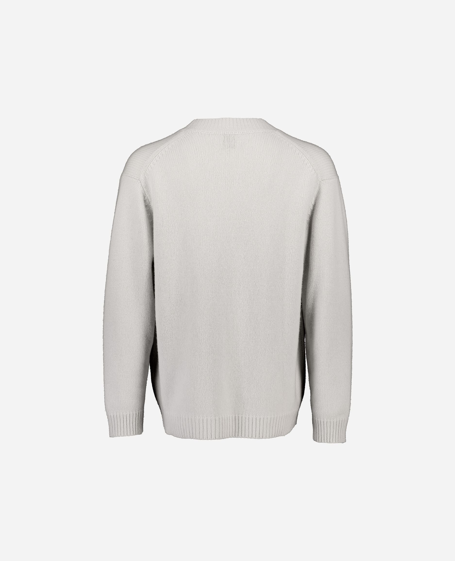 245-37000-80-S_hash_escaped_2 - Allude - 30% Cashmere 70% Wolle Active Grau Grobstrick Herren Langarm Lockerer Schnitt SAPG::245-37000 Strickjacke V-Ausschnitt Winter 2024/2025 Wolle