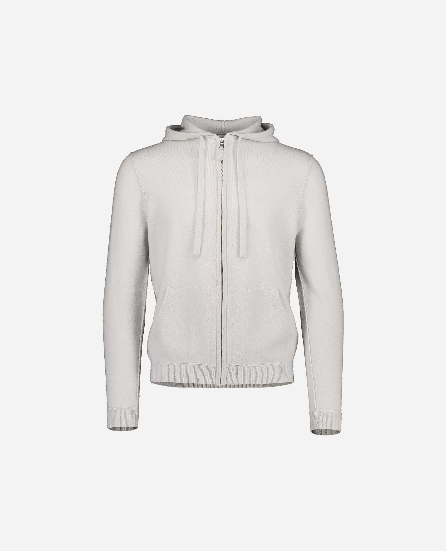 245-37010-80-S_hash_escaped_1 - Allude - 30% Cashmere 70% Wolle Active Feinstrick Gerade Passform Grau Herren Kapuze Langarm SAPG::245-37010 Strickjacke Winter 2024/2025 Wolle