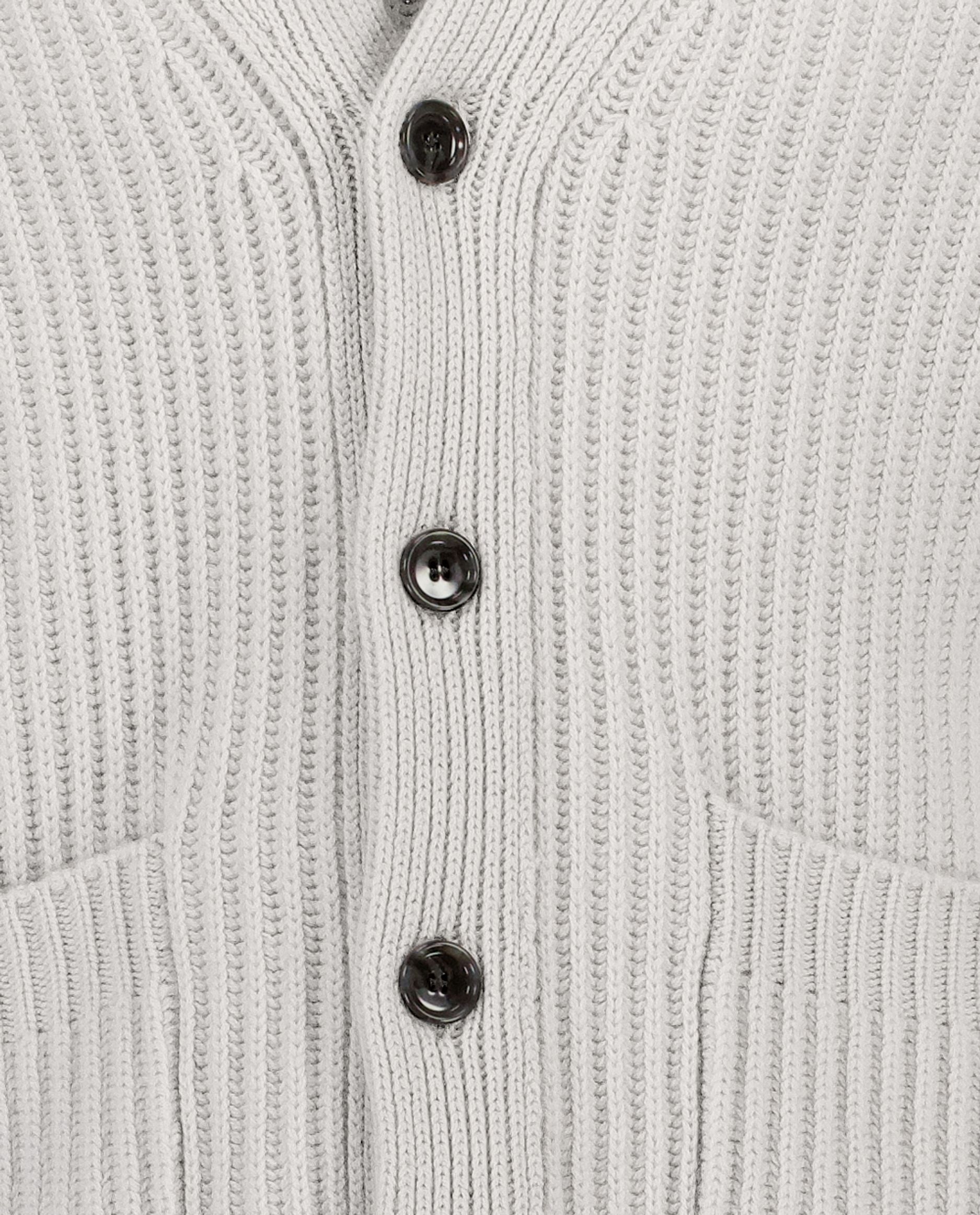 245-37600-80-S_hash_escaped_4 - Allude - 0 30% Cashmere 70% Wolle Active Grau Grobstrick Herren Langarm Lockerer Schnitt SAPG::245-37600 Strickjacke Winter 2024/2025 Wolle