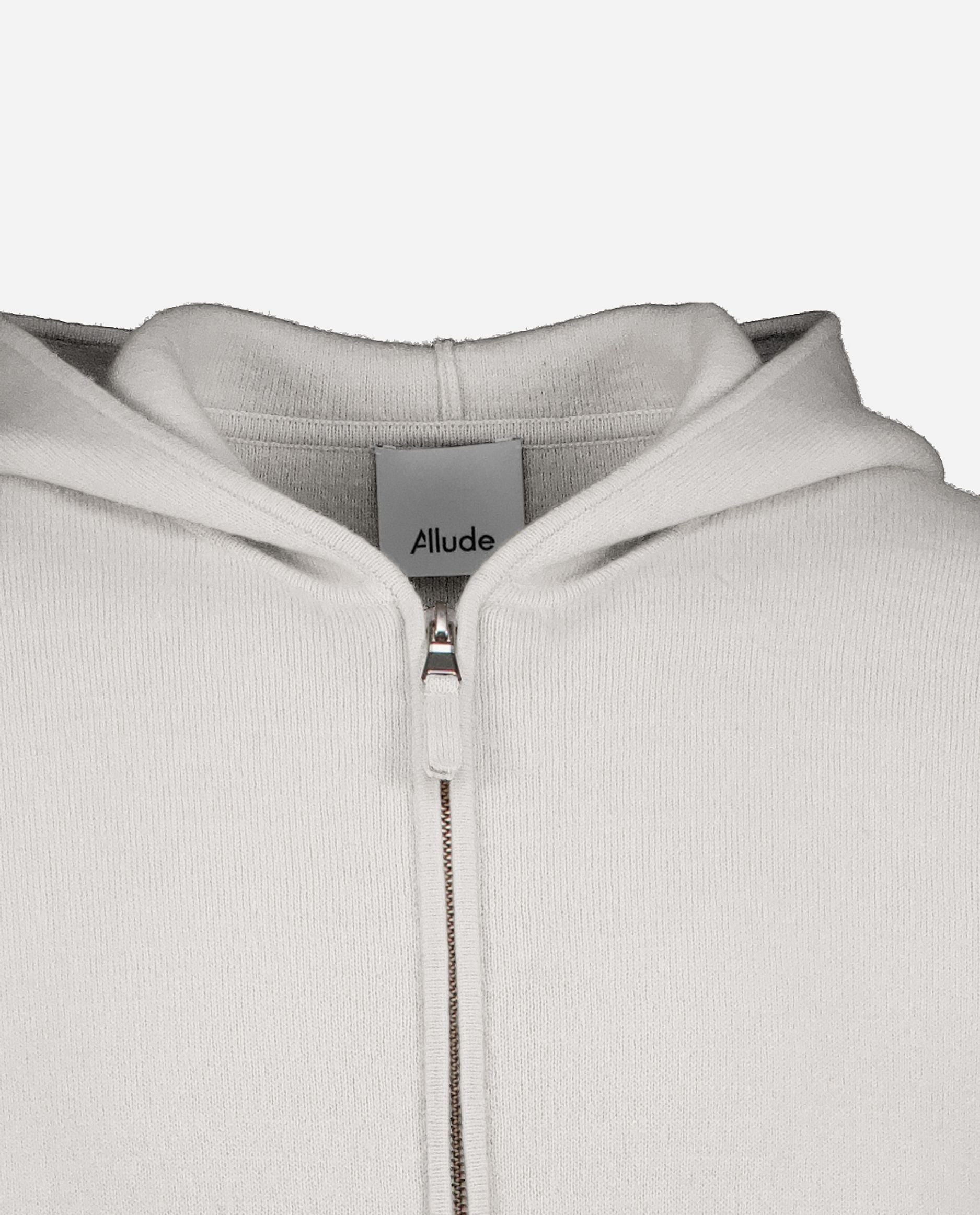 245-37610-80-S_hash_escaped_3 - Allude - 0 30% Cashmere 70% Wolle Active Gerade Passform Grau Herren Jacket Langarm mittelschwerer Strick NEW SAPG::245-37610 Winter 2024/2025 Wolle