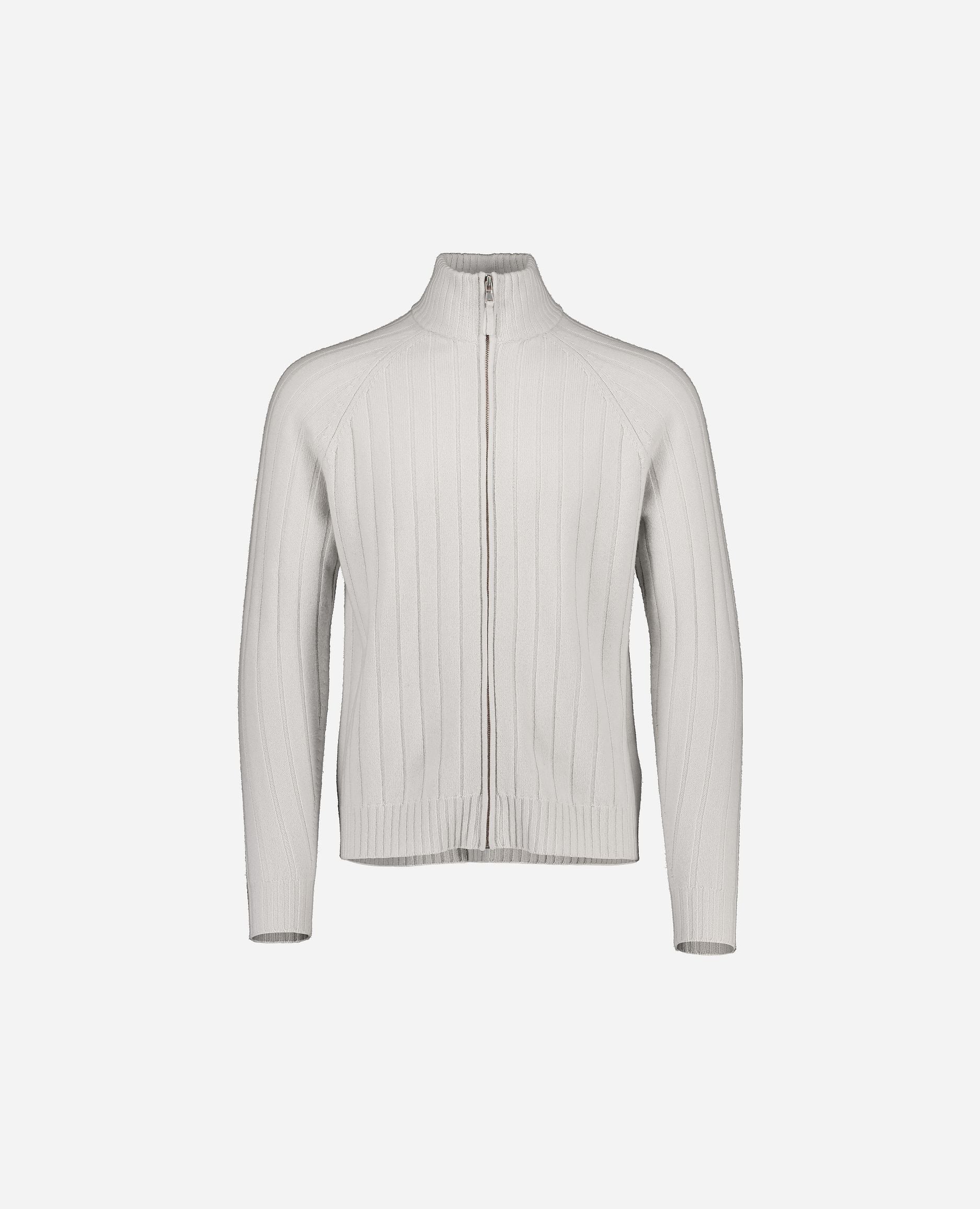 245-37630-80-S_hash_escaped_1 - Allude - 30% Cashmere 70% Wolle Active Gerade Passform Grau Herren Langarm mittelschwerer Strick Reißverschluss-Kragen SAPG::245-37630 Strickjacke Winter 2024/2025 Wolle