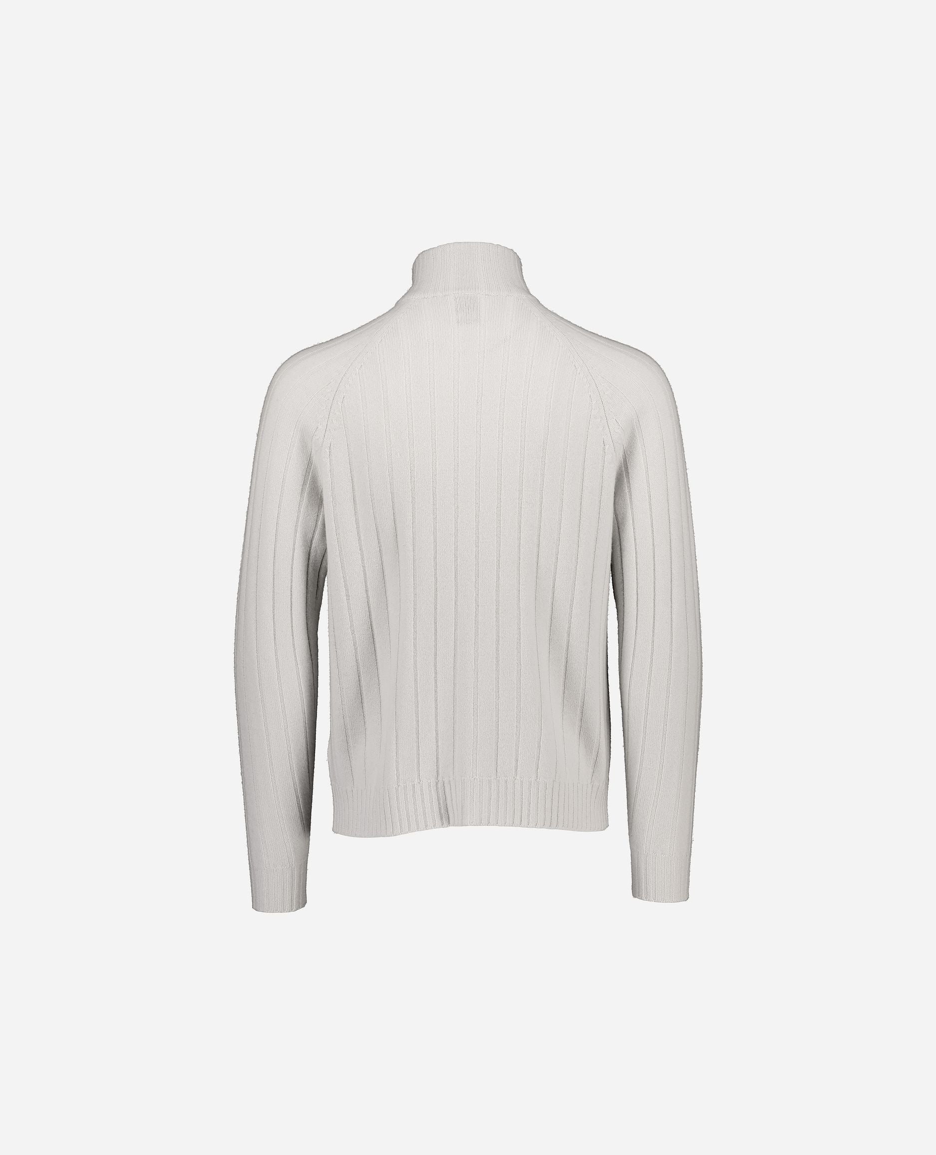 245-37630-80-S_hash_escaped_2 - Allude - 30% Cashmere 70% Wolle Active Gerade Passform Grau Herren Langarm mittelschwerer Strick Reißverschluss-Kragen SAPG::245-37630 Strickjacke Winter 2024/2025 Wolle