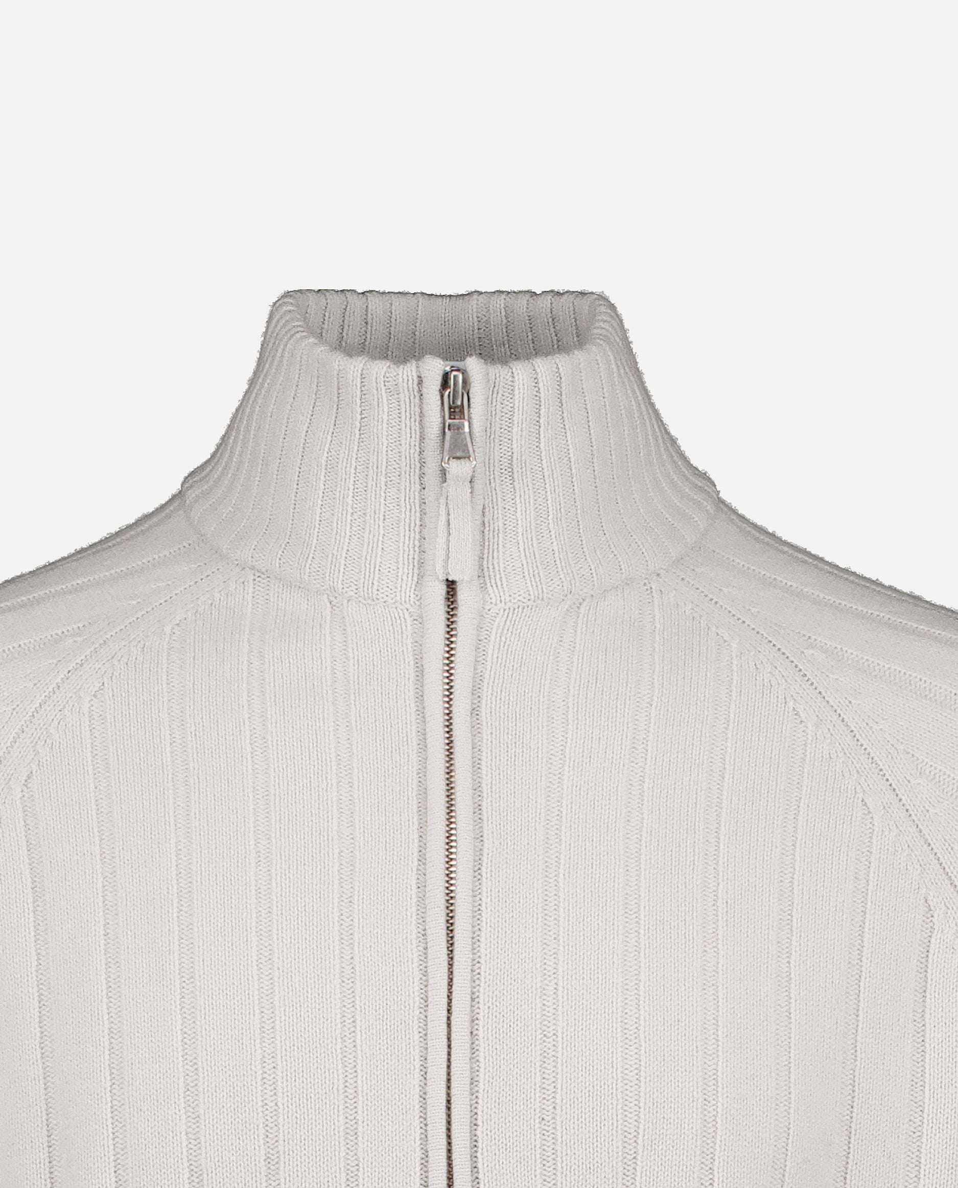 245-37630-80-S_hash_escaped_3 - Allude - 30% Cashmere 70% Wolle Active Gerade Passform Grau Herren Langarm mittelschwerer Strick Reißverschluss-Kragen SAPG::245-37630 Strickjacke Winter 2024/2025 Wolle