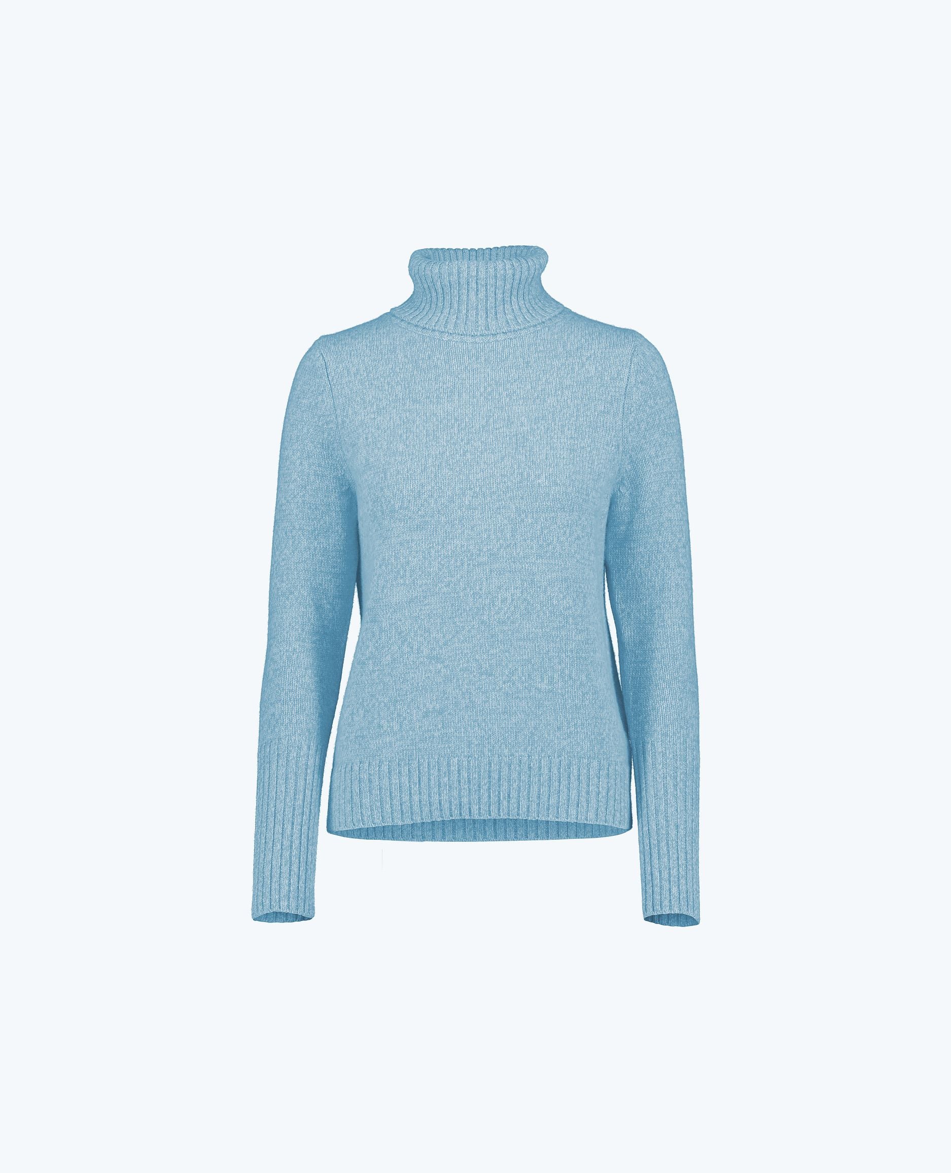 245-61004-16-S_hash_escaped_1 - Allude - 100% Cashmere Active Blau Cashmere Damen Gerade Passform Langarm mittelschwerer Strick Pullover Rollkragen SAPG::245-61004 Winter 2024/2025
