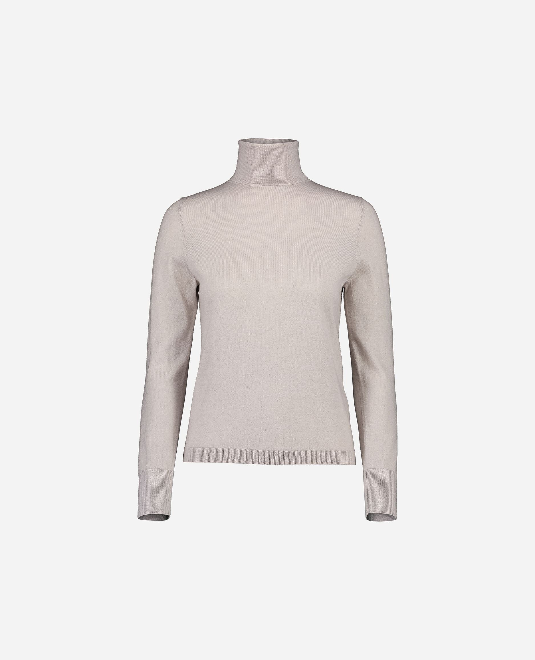 245-64102-442-S_hash_escaped_1 - Allude - 11% Lame 89% Wolle Active Beige Damen Feinstrick Gerade Passform Langarm Pullover Rollkragen SAPG::245-64102 Winter 2024/2025 Wolle