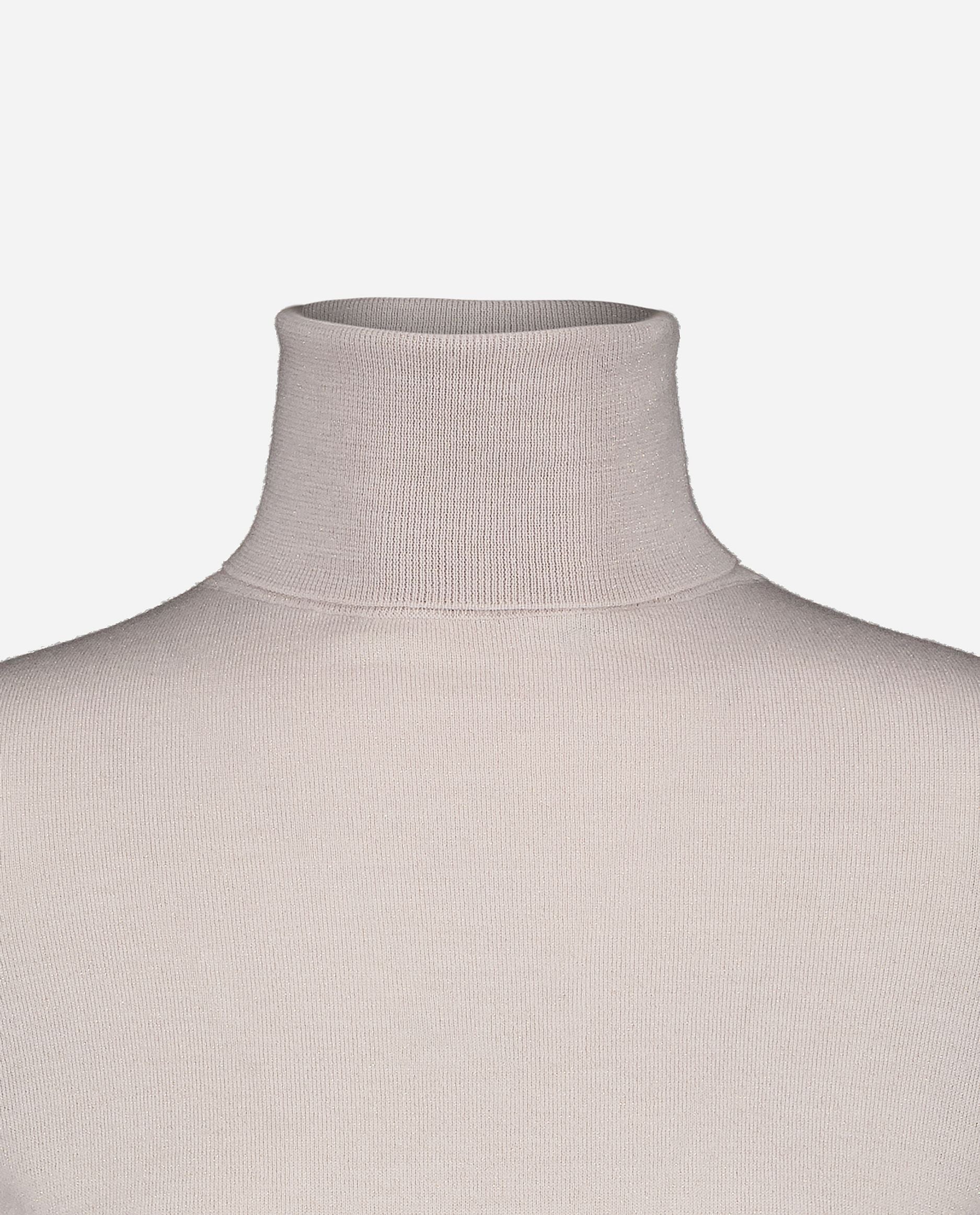 245-64102-442-S_hash_escaped_3 - Allude - 11% Lame 89% Wolle Active Beige Damen Feinstrick Gerade Passform Langarm Pullover Rollkragen SAPG::245-64102 Winter 2024/2025 Wolle