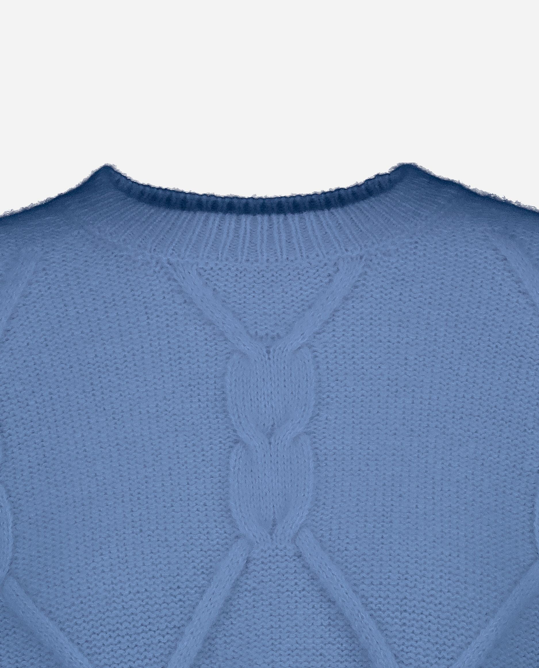245-77010-16-S_hash_escaped_3 - Allude - 25% Seide 75% Cashmere Active Blau Cashmere Damen Grobstrick Langarm Lockerer Schnitt Pullover Rundhalsausschnitt SAPG::245-77010 Winter 2024/2025