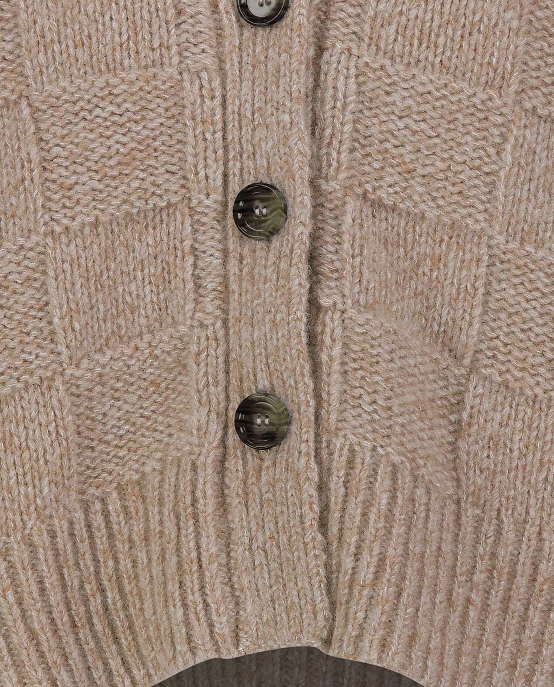 245-78000-46-S_hash_escaped_4 - Allude - 25% Seide 75% Cashmere Active Beige Cashmere Damen Grobstrick Kastiger Schnitt Langarm SAPG::245-78000 Strickjacke V-Ausschnitt Winter 2024/2025
