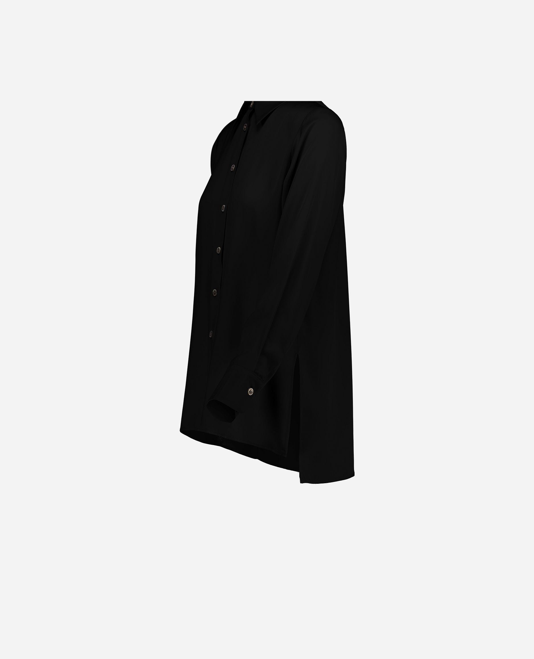 245-84000-90-S_hash_escaped_5 - Allude - 0 7% Spandex 93% Seide Active Bluse Damen Langarm Lockerer Schnitt SAPG::245-84000 Schwarz Seide Winter 2024/2025