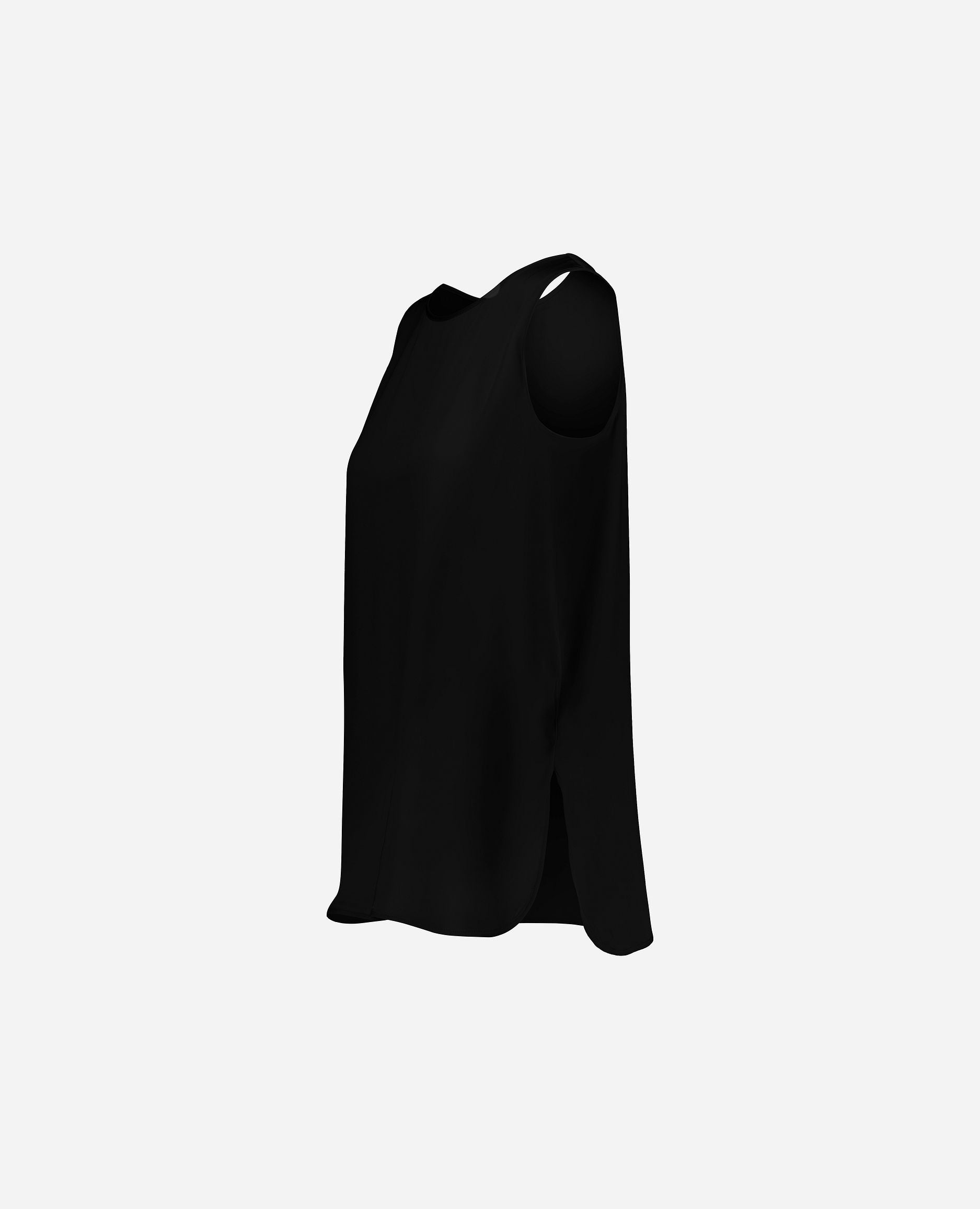 245-84002-90-S_hash_escaped_5 - Allude - 7% Spandex 93% Seide Active Damen Gerade Passform Rundhalsausschnitt SAPG::245-84002 Schwarz Seide Top Winter 2024/2025
