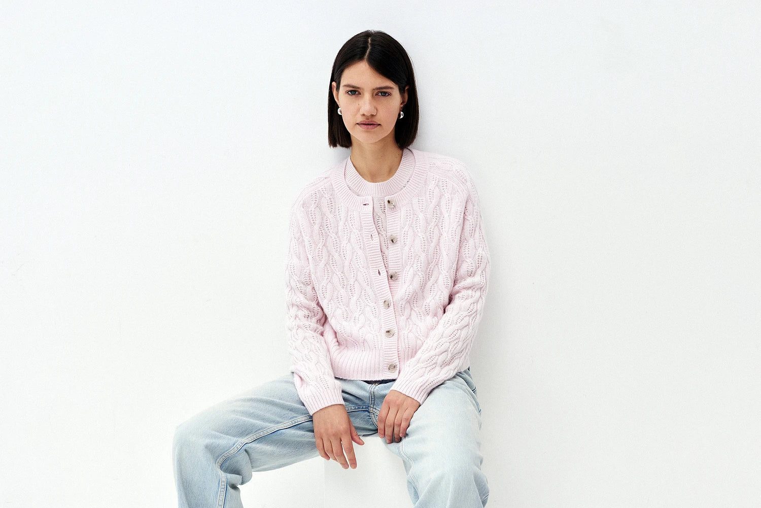 252-11122-60_11 - Allude - 100% Cashmere Active Cashmere Damen Halbarm Kastiger Schnitt mittelschwerer Strick Pullover Rose Rundhals SAPG::252-11122 Spring/Summer 2025