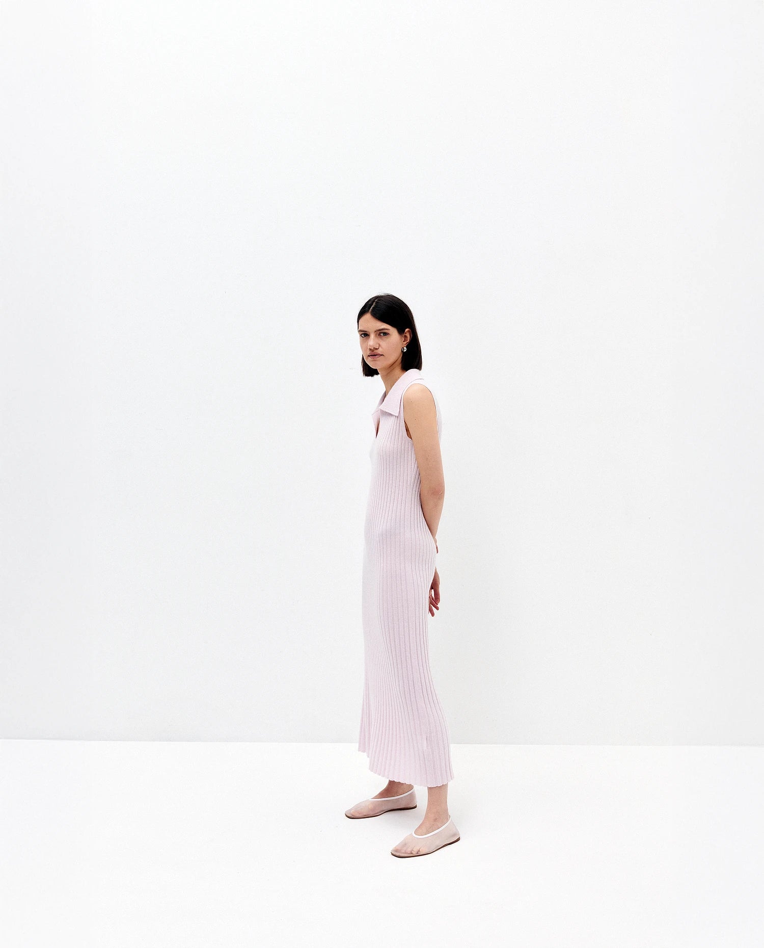 252-11145-60_1 - Allude - 100% Cashmere Active Cashmere Damen Enger Schnitt Feinstrick Kleid Rose SAPG::252-11145 Spring/Summer 2025