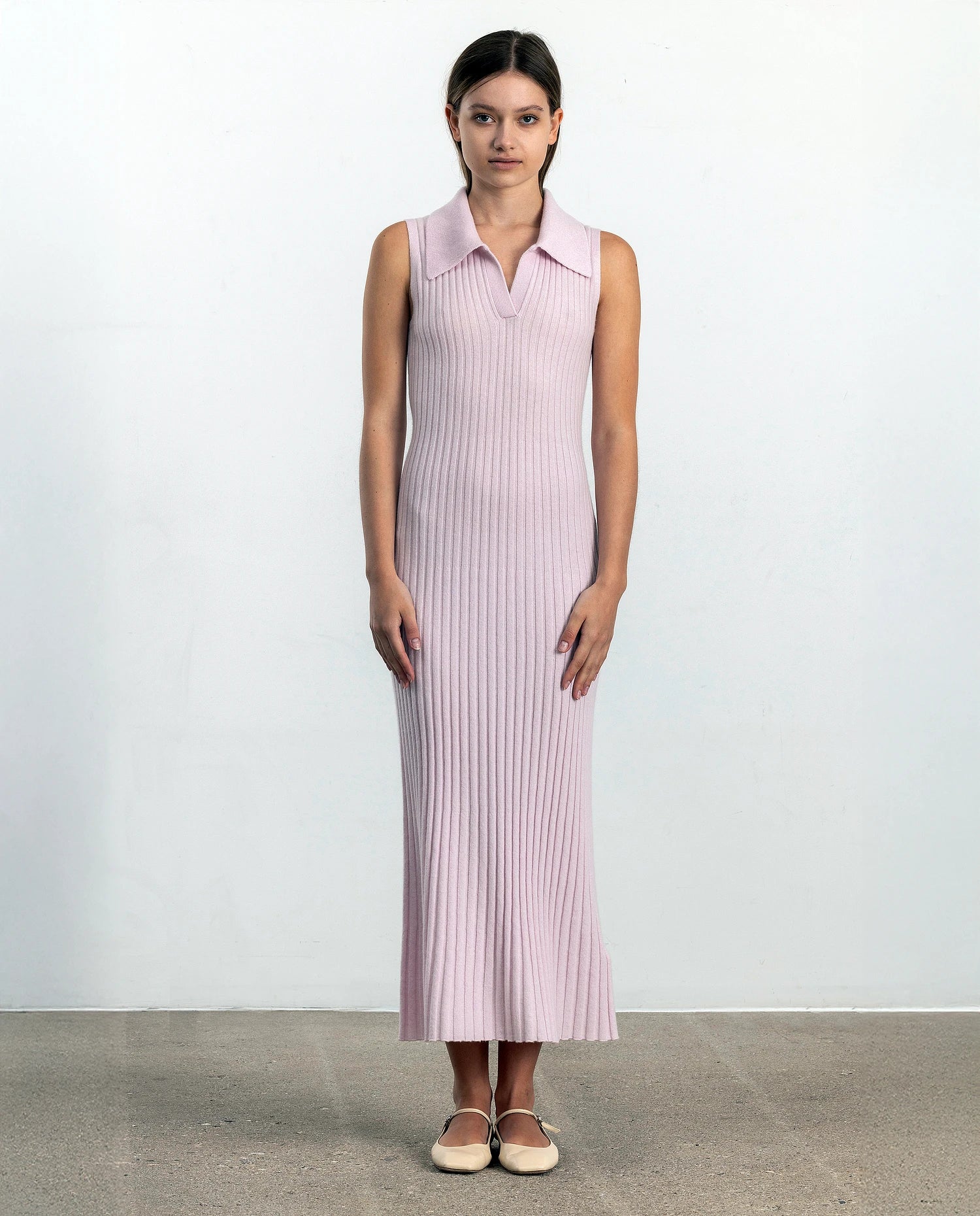 252-11145-60_2 - Allude - 100% Cashmere Active Cashmere Damen Enger Schnitt Feinstrick Kleid Rose SAPG::252-11145 Spring/Summer 2025
