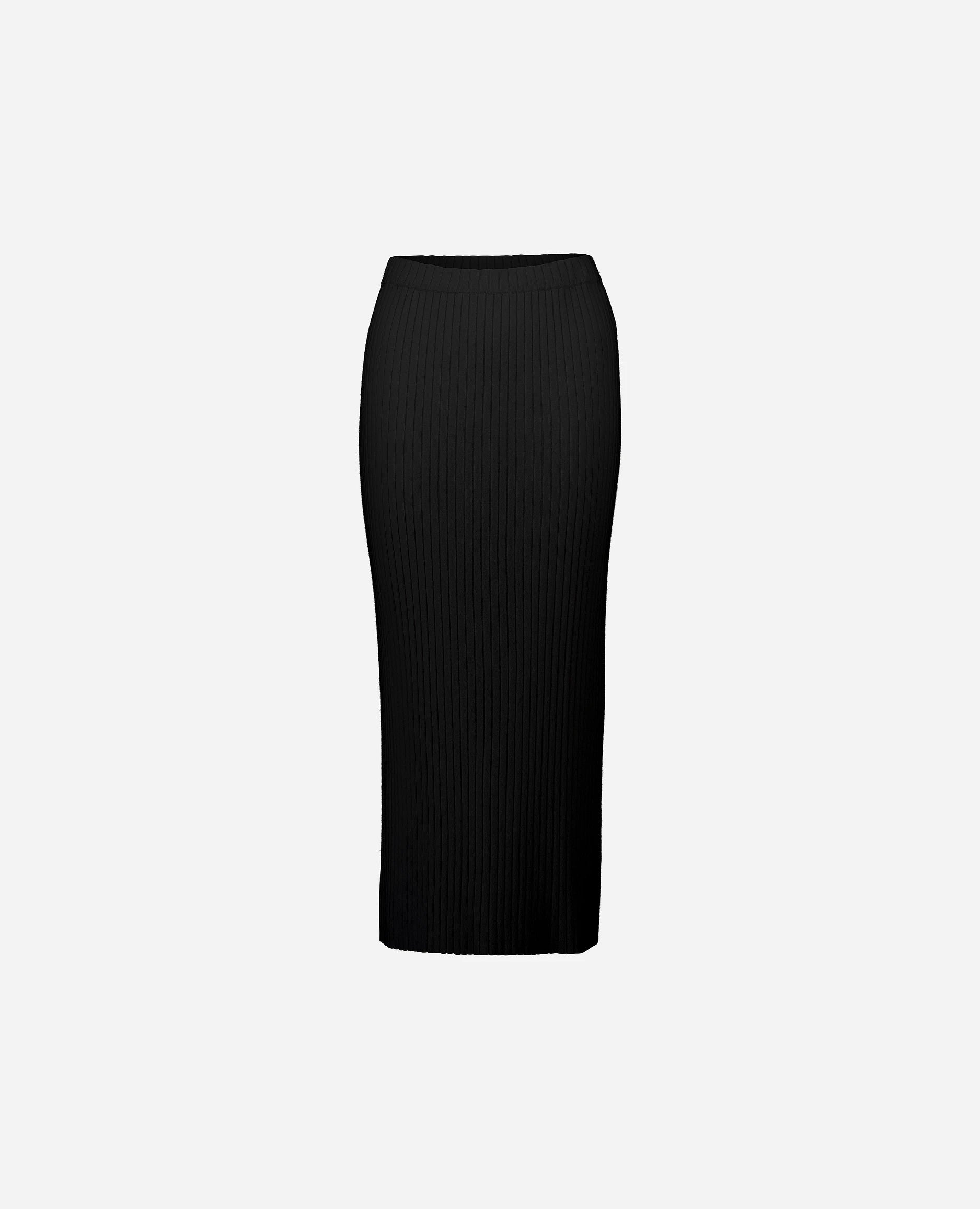 252-11146-90_3 - Allude - 100% Cashmere Active Cashmere Damen Feinstrick Gerade Passform Rock SAPG::252-11146 Schwarz Spring/Summer 2025