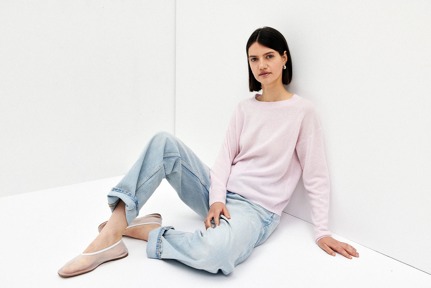 252-11172-60_10 - Allude - 100% Cashmere Active Bootshalsausschnitt Cashmere Damen Feinstrick Kastiger Schnitt Langarm Pullover Rose SAPG::252-11172 Spring/Summer 2025
