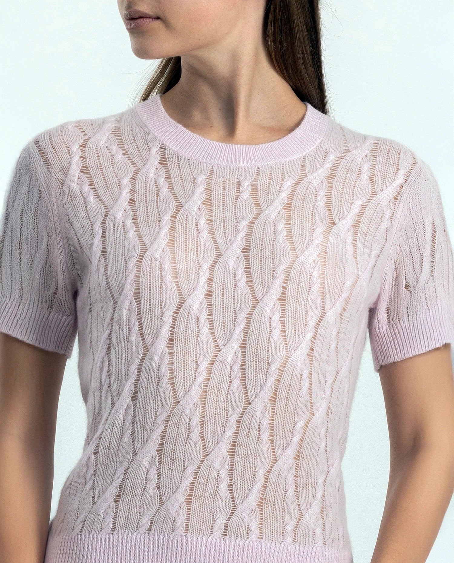 252-11204-60_20 - Allude - 1/4 Arm 100% Cashmere Active Cashmere Damen Feinstrick Gerade Passform Pullover Rose Rundhals SAPG::252-11204 Spring/Summer 2025