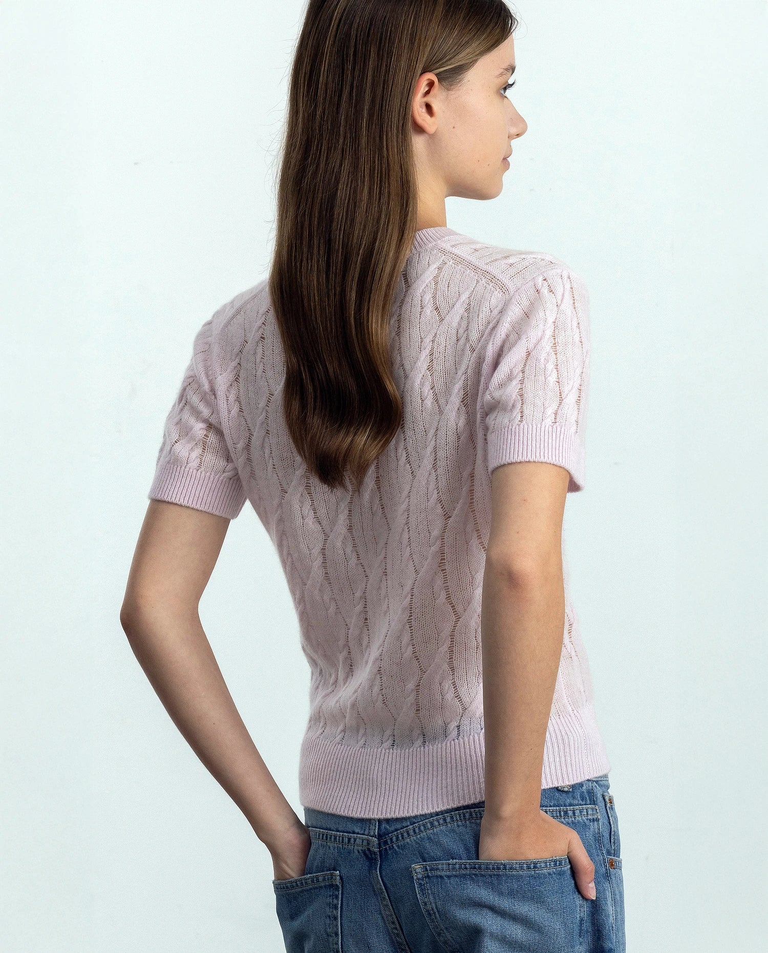 252-11204-60_21 - Allude - 1/4 Arm 100% Cashmere Active Cashmere Damen Feinstrick Gerade Passform Pullover Rose Rundhals SAPG::252-11204 Spring/Summer 2025