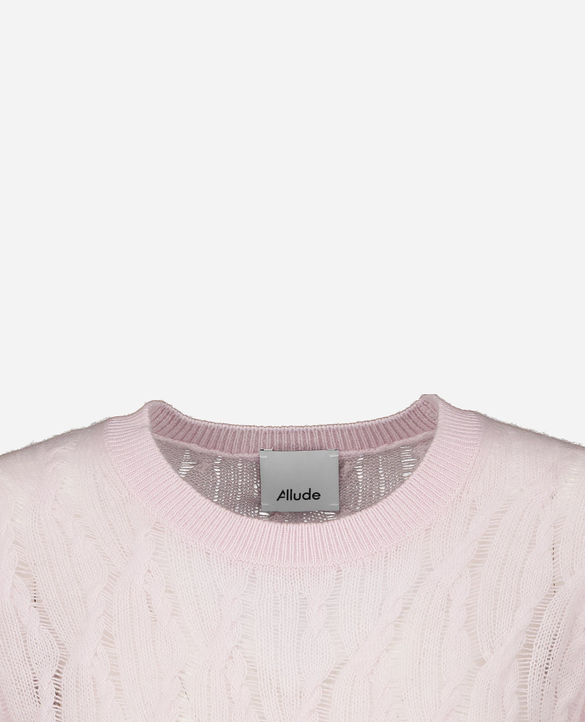 252-11204-60_40 - Allude - 1/4 Arm 100% Cashmere Active Cashmere Damen Feinstrick Gerade Passform Pullover Rose Rundhals SAPG::252-11204 Spring/Summer 2025