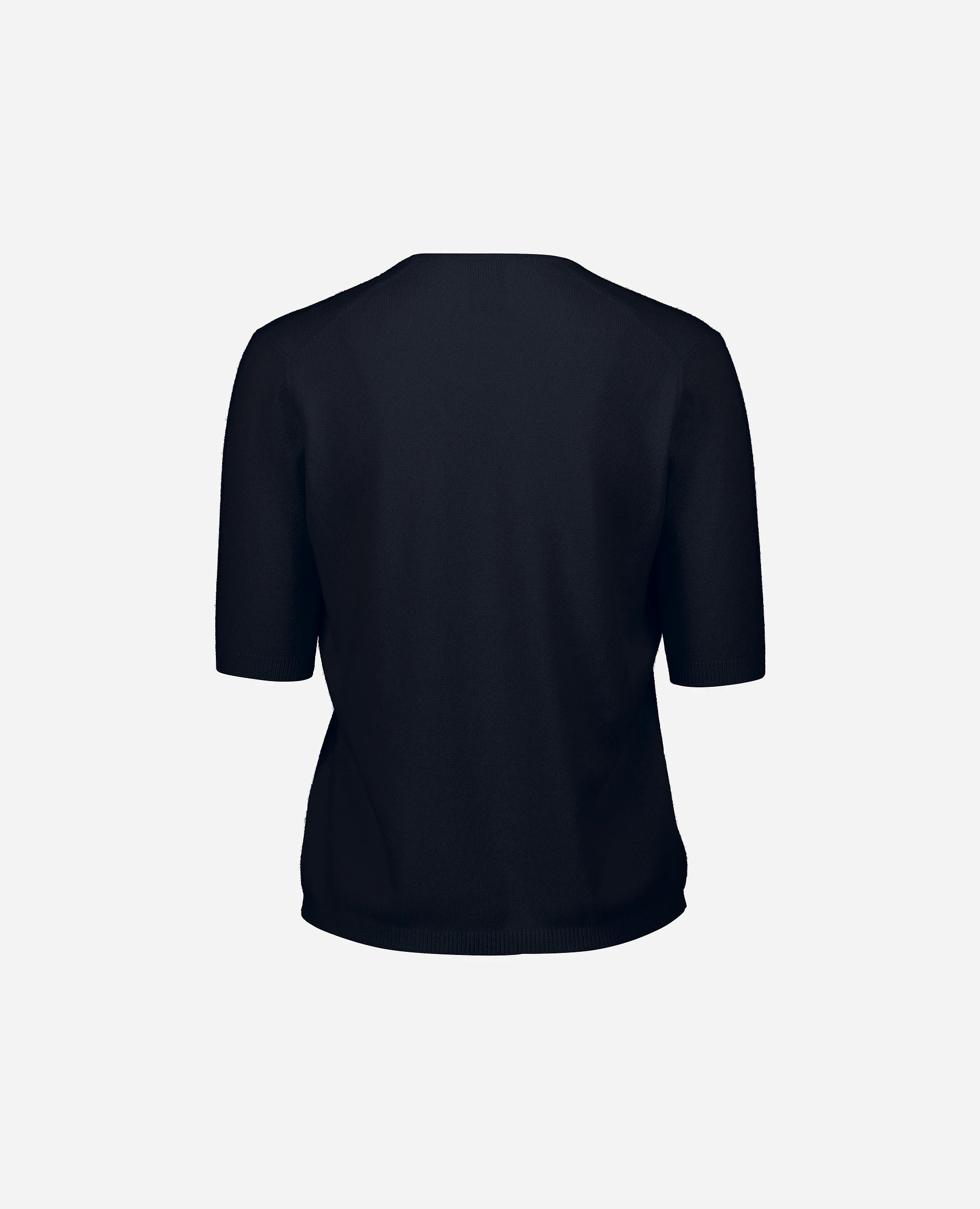 252-15013-14_4 - Allude - 30% Cashmere 70% Baumwolle Active Baumwoll-Mischung Damen Feinstrick Gerade Passform Halbarm Navy Pullover Rundhals SAPG::252-15013 Spring/Summer 2025