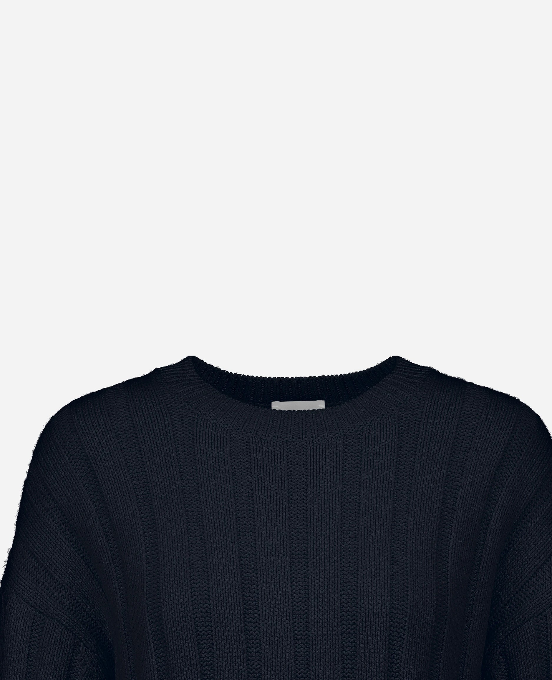 252-15053-14_40 - Allude - 30% Cashmere 70% Baumwolle Active Baumwoll-Mischung Damen Grobstrick Langarm Lockerer Schnitt Navy SAPG::252-15053 Spring/Summer 2025 Tunika
