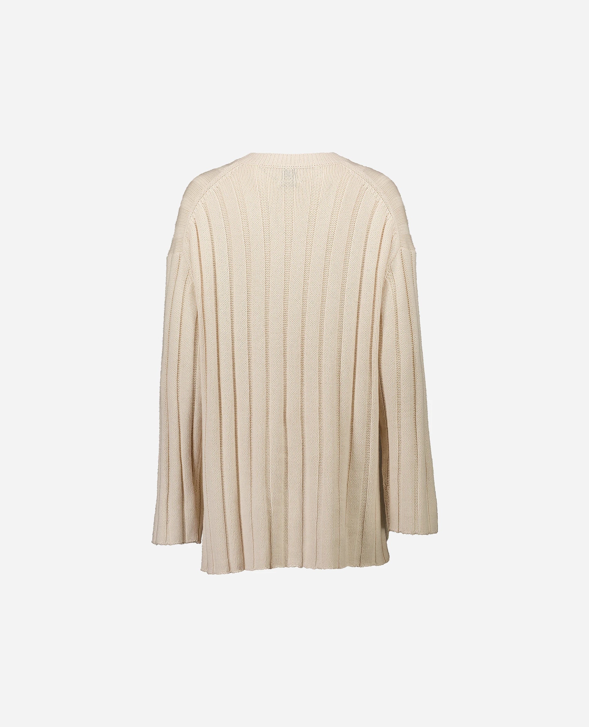 252-15053-41_4 - Allude - 30% Cashmere 70% Baumwolle Active Baumwoll-Mischung Creme Damen Grobstrick Langarm Lockerer Schnitt SAPG::252-15053 Spring/Summer 2025 Tunika