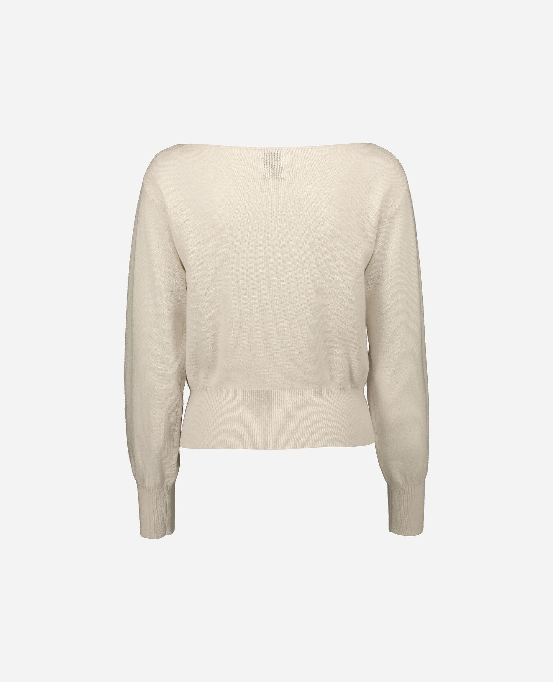 252-17003-41_4 - Allude - 30% Cashmere 70% Wolle Active Bootshalsausschnitt Creme Damen Feinstrick Gerade Passform Langarm Pullover SAPG::252-17003 Spring/Summer 2025 Woll-Mischung