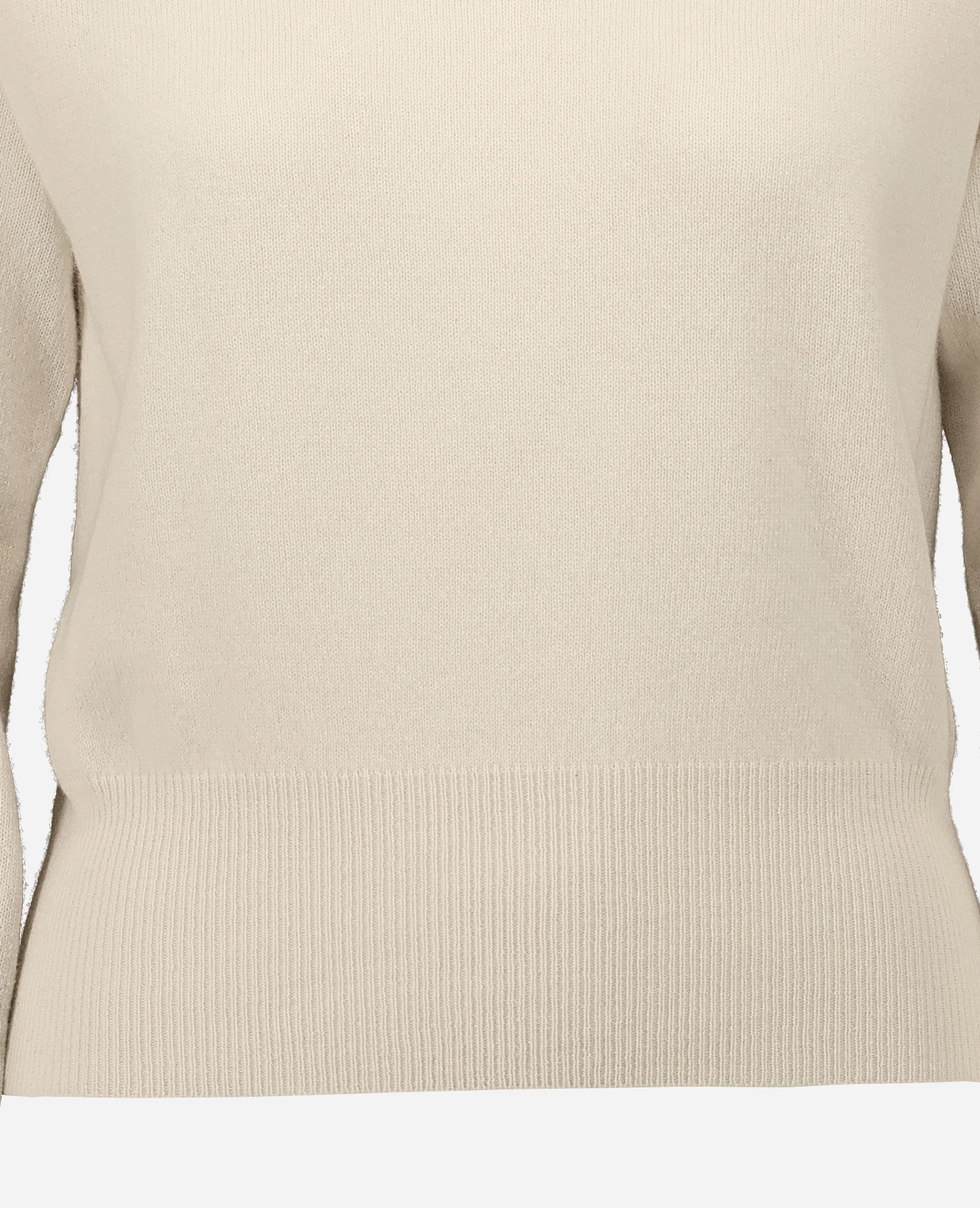 252-17003-41_41 - Allude - 30% Cashmere 70% Wolle Active Bootshalsausschnitt Creme Damen Feinstrick Gerade Passform Langarm Pullover SAPG::252-17003 Spring/Summer 2025 Woll-Mischung