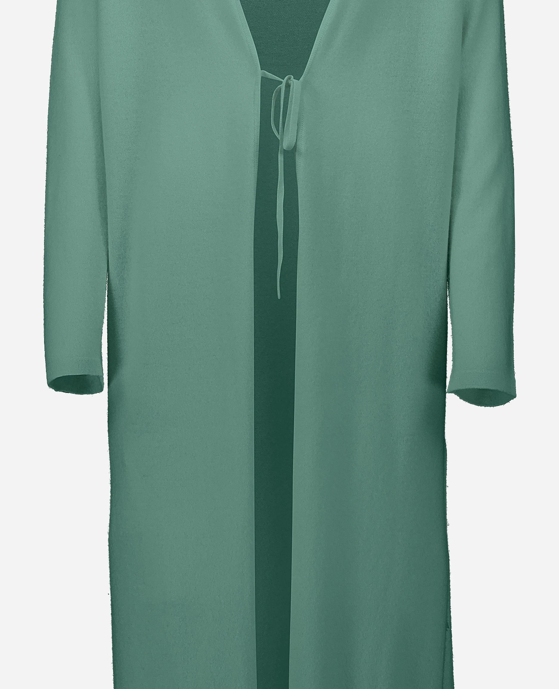 252-17010-32_41 - Allude - 30% Cashmere 70% Wolle Active Damen Feinstrick Gerade Passform Grün Langarm offen SAPG::252-17010 Spring/Summer 2025 Strickjacke Woll-Mischung