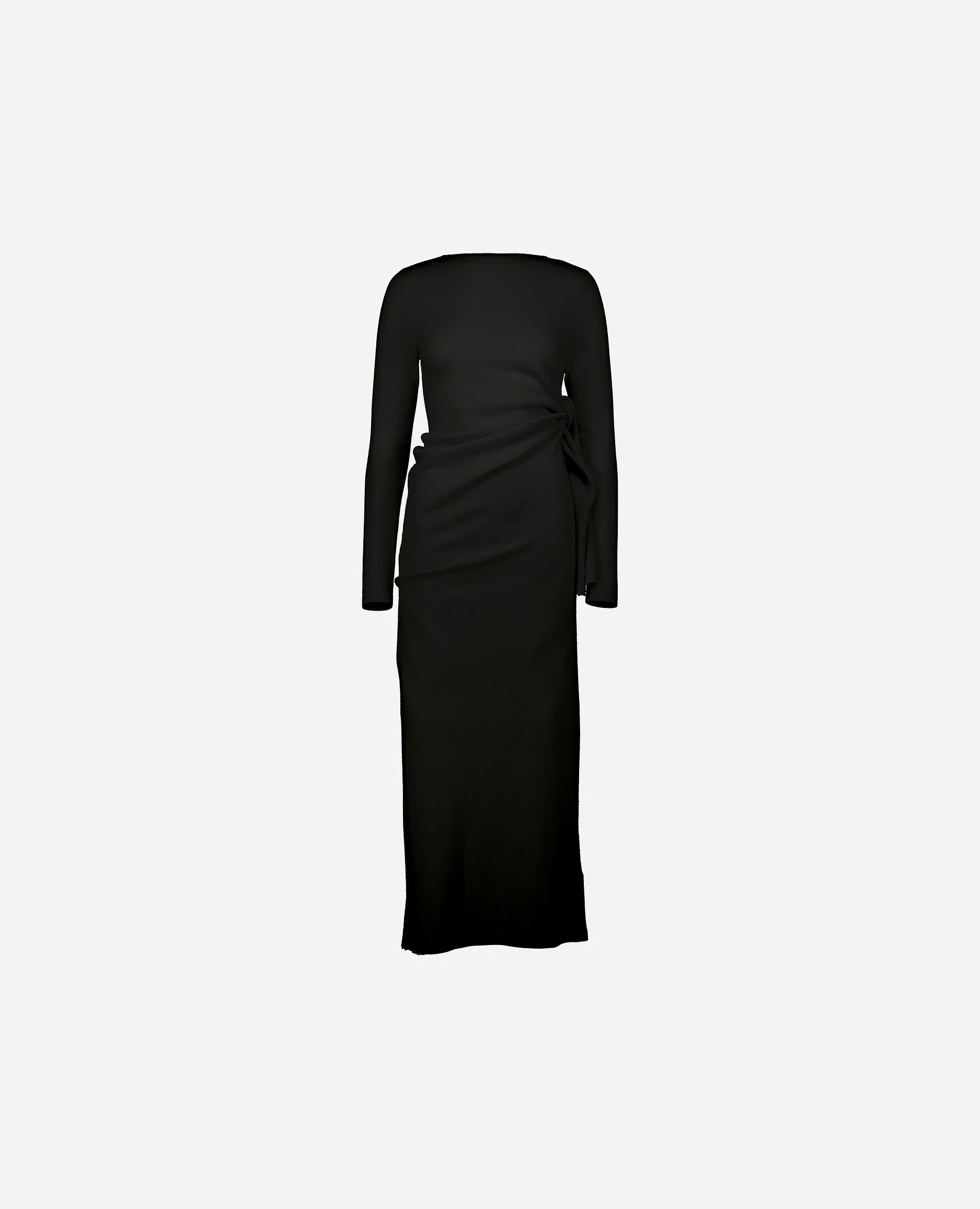 252-17014-90_3 - Allude - 30% Cashmere 70% Wolle Active Damen Feinstrick Gerade Passform Kleid Langarm Rundhals SAPG::252-17014 Schwarz Spring/Summer 2025 Woll-Mischung