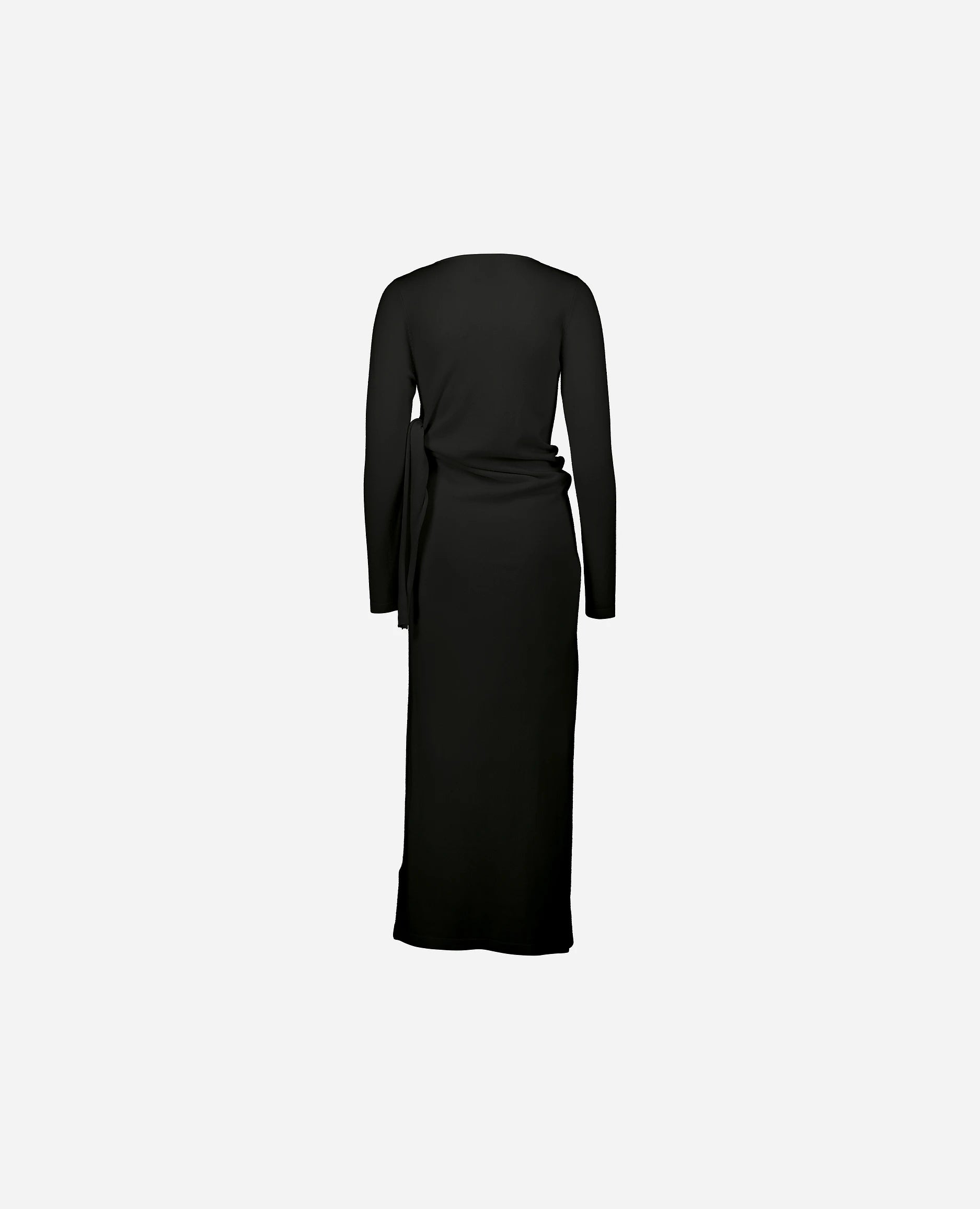 252-17014-90_4 - Allude - 30% Cashmere 70% Wolle Active Damen Feinstrick Gerade Passform Kleid Langarm Rundhals SAPG::252-17014 Schwarz Spring/Summer 2025 Woll-Mischung