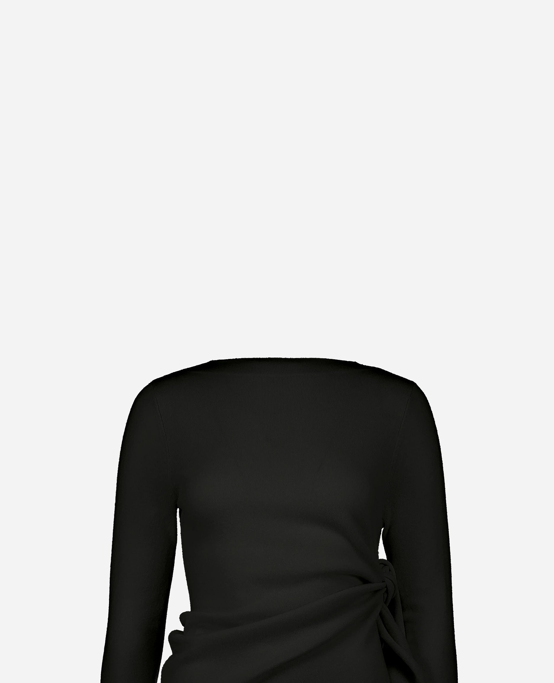 252-17014-90_40 - Allude - 30% Cashmere 70% Wolle Active Damen Feinstrick Gerade Passform Kleid Langarm Rundhals SAPG::252-17014 Schwarz Spring/Summer 2025 Woll-Mischung