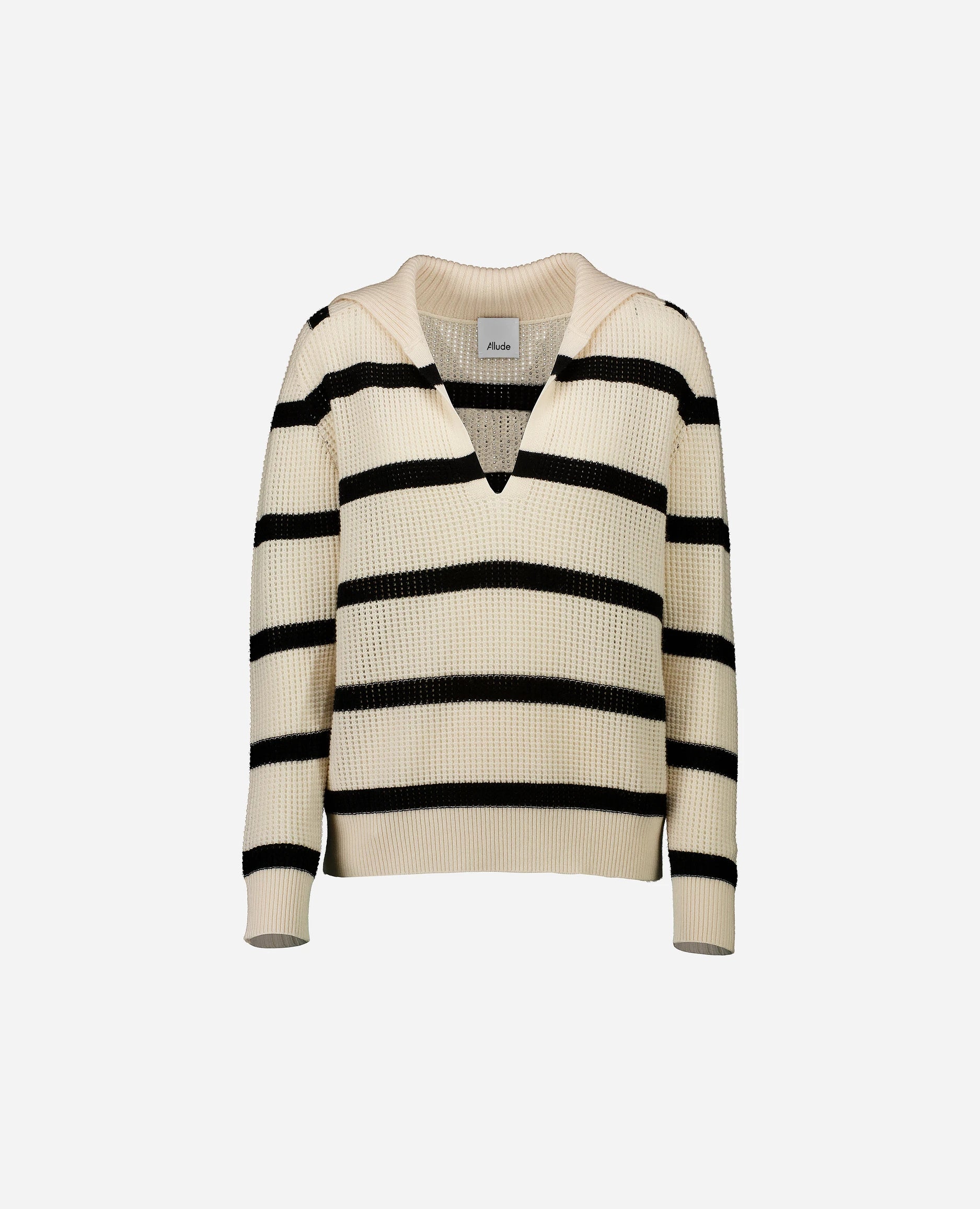 252-17092-4190_3 - Allude - 30% Cashmere 70% Wolle Active Beige Damen Feinstrick Langarm Lockerer Schnitt Pullover SAPG::252-17092 Serafino Spring/Summer 2025 Woll-Mischung