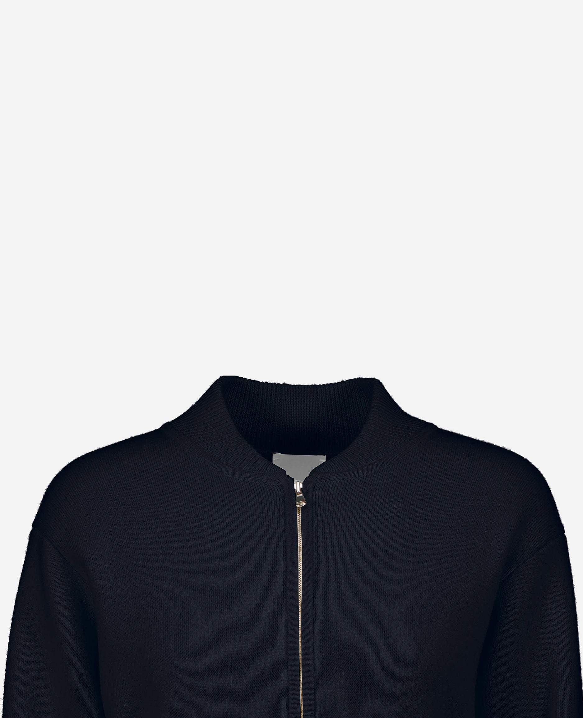 252-17100-14_40 - Allude - 30% Cashmere 70% Wolle Active Damen Jacket Langarm Lockerer Schnitt mittelschwerer Strick Navy Rundhals SAPG::252-17100 Spring/Summer 2025 Woll-Mischung