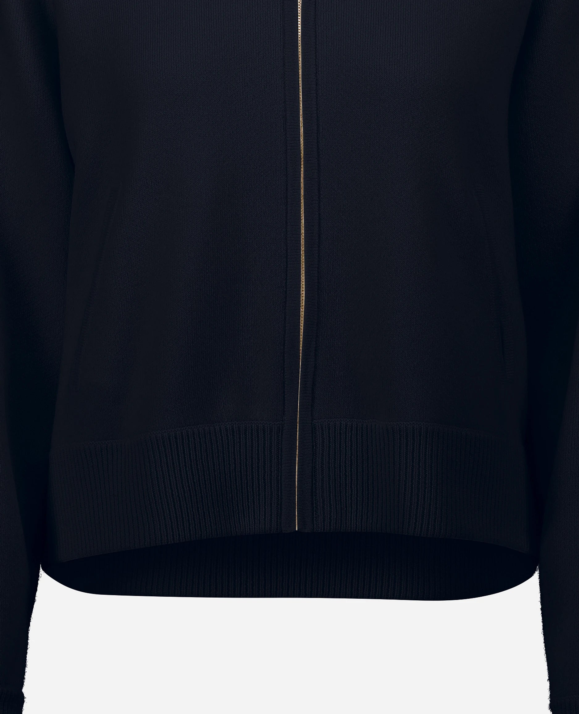 252-17100-14_41 - Allude - 30% Cashmere 70% Wolle Active Damen Jacket Langarm Lockerer Schnitt mittelschwerer Strick Navy Rundhals SAPG::252-17100 Spring/Summer 2025 Woll-Mischung