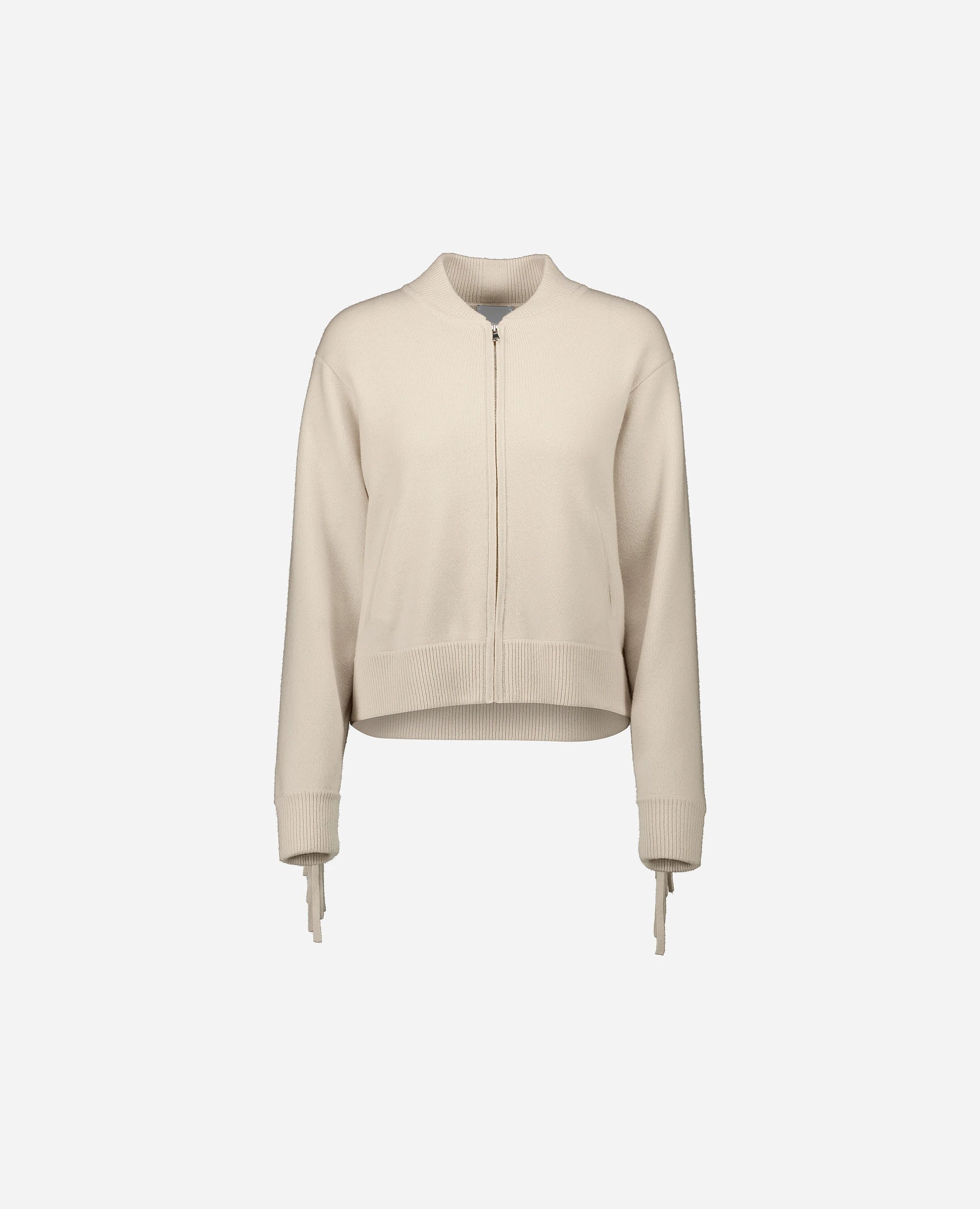 252-17100-41_3 - Allude - 30% Cashmere 70% Wolle Active Creme Damen Jacket Langarm Lockerer Schnitt mittelschwerer Strick Rundhals SAPG::252-17100 Spring/Summer 2025 Woll-Mischung