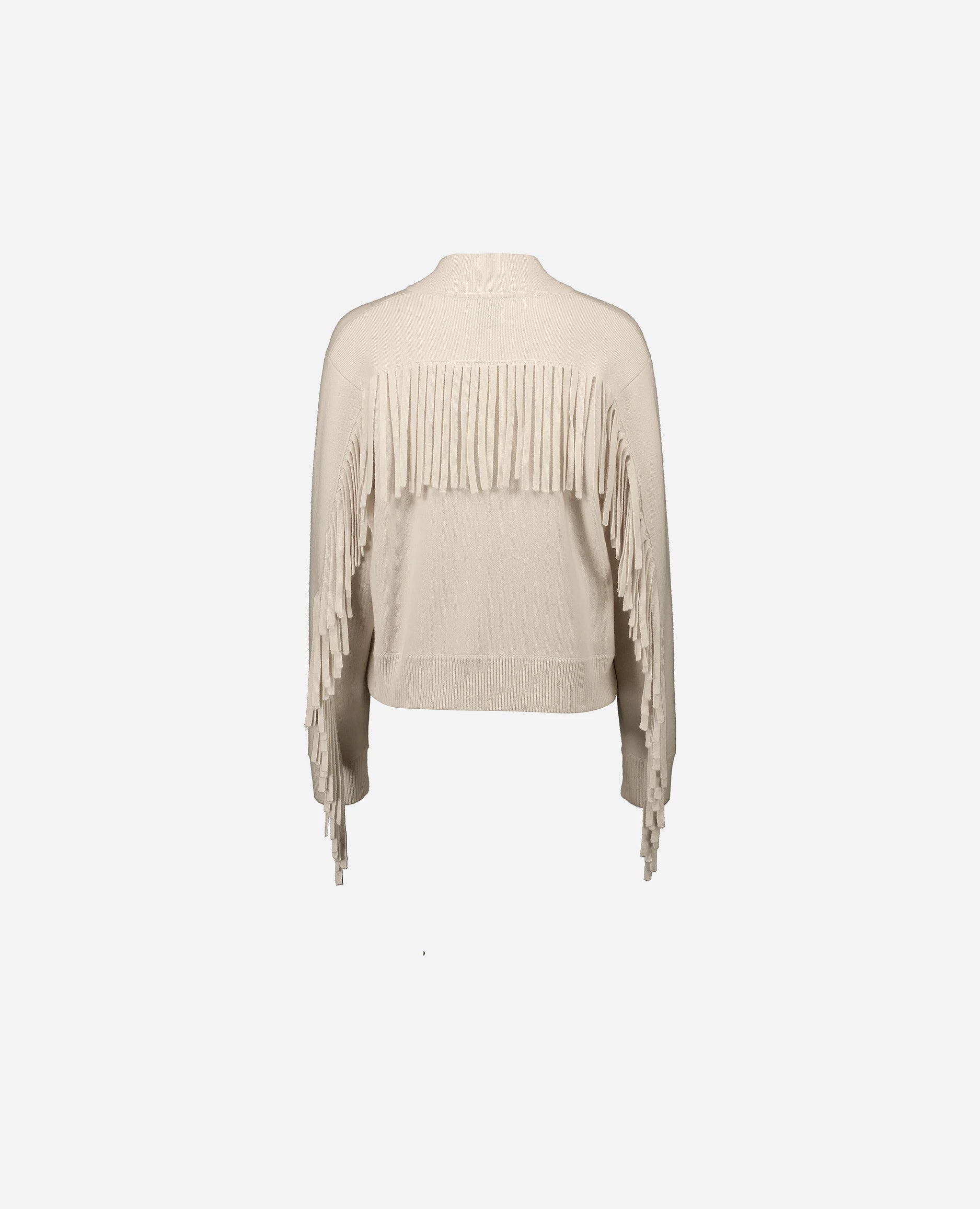 252-17100-41_4 - Allude - 30% Cashmere 70% Wolle Active Creme Damen Jacket Langarm Lockerer Schnitt mittelschwerer Strick Rundhals SAPG::252-17100 Spring/Summer 2025 Woll-Mischung