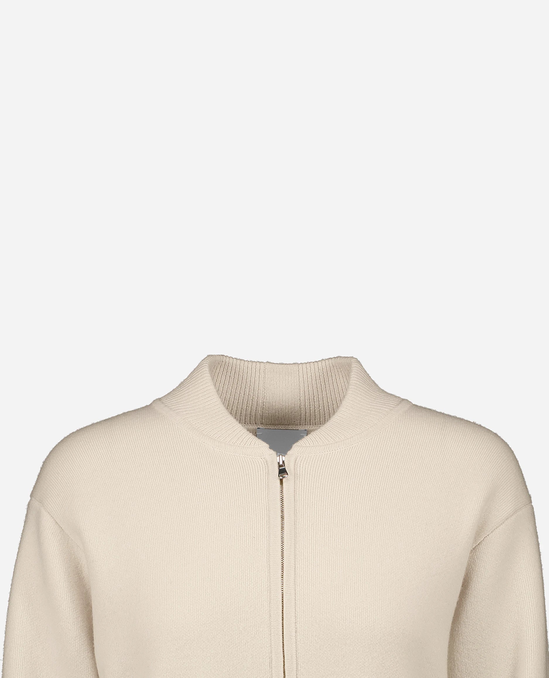 252-17100-41_40 - Allude - 30% Cashmere 70% Wolle Active Creme Damen Jacket Langarm Lockerer Schnitt mittelschwerer Strick Rundhals SAPG::252-17100 Spring/Summer 2025 Woll-Mischung