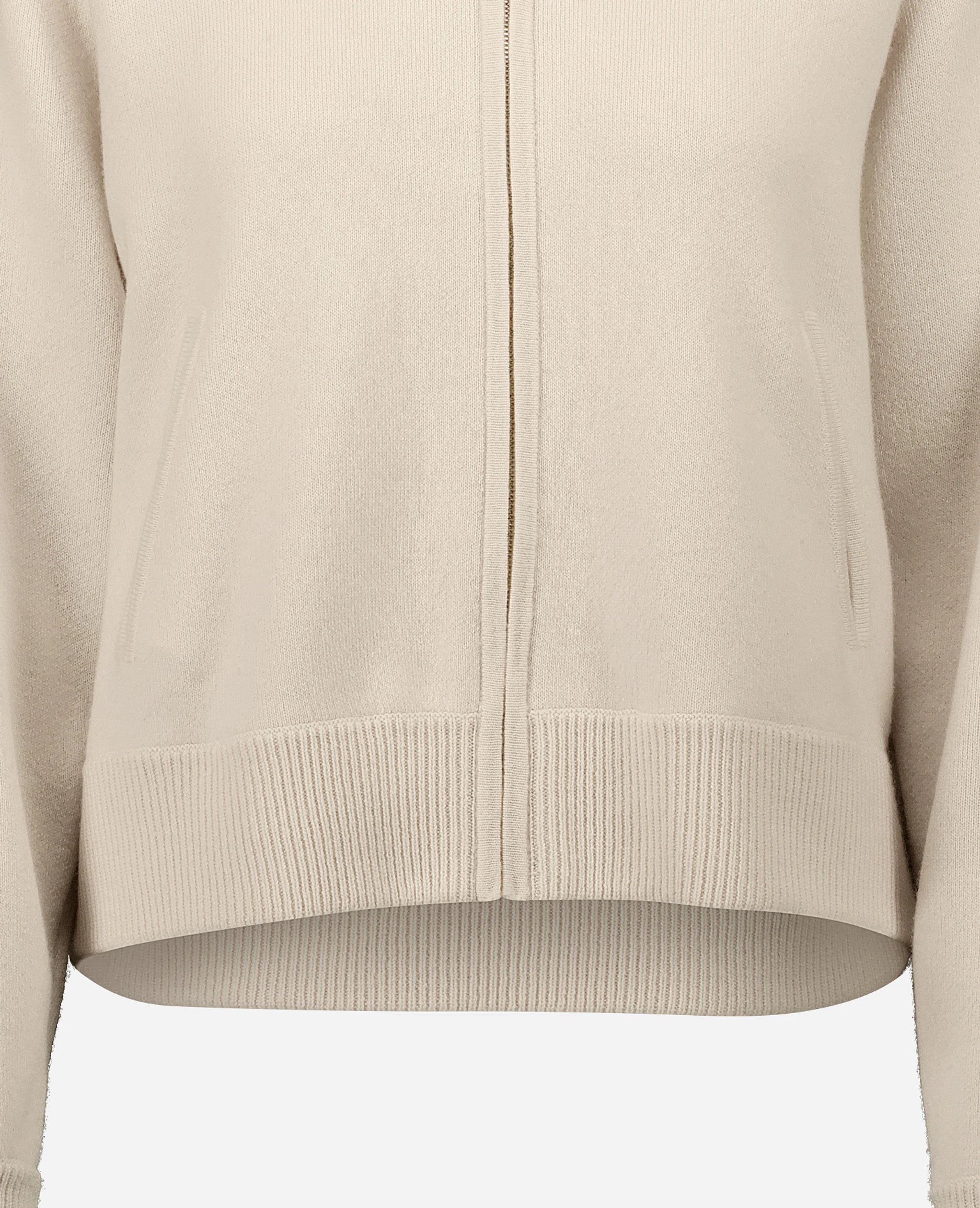 252-17100-41_41 - Allude - 30% Cashmere 70% Wolle Active Creme Damen Jacket Langarm Lockerer Schnitt mittelschwerer Strick Rundhals SAPG::252-17100 Spring/Summer 2025 Woll-Mischung