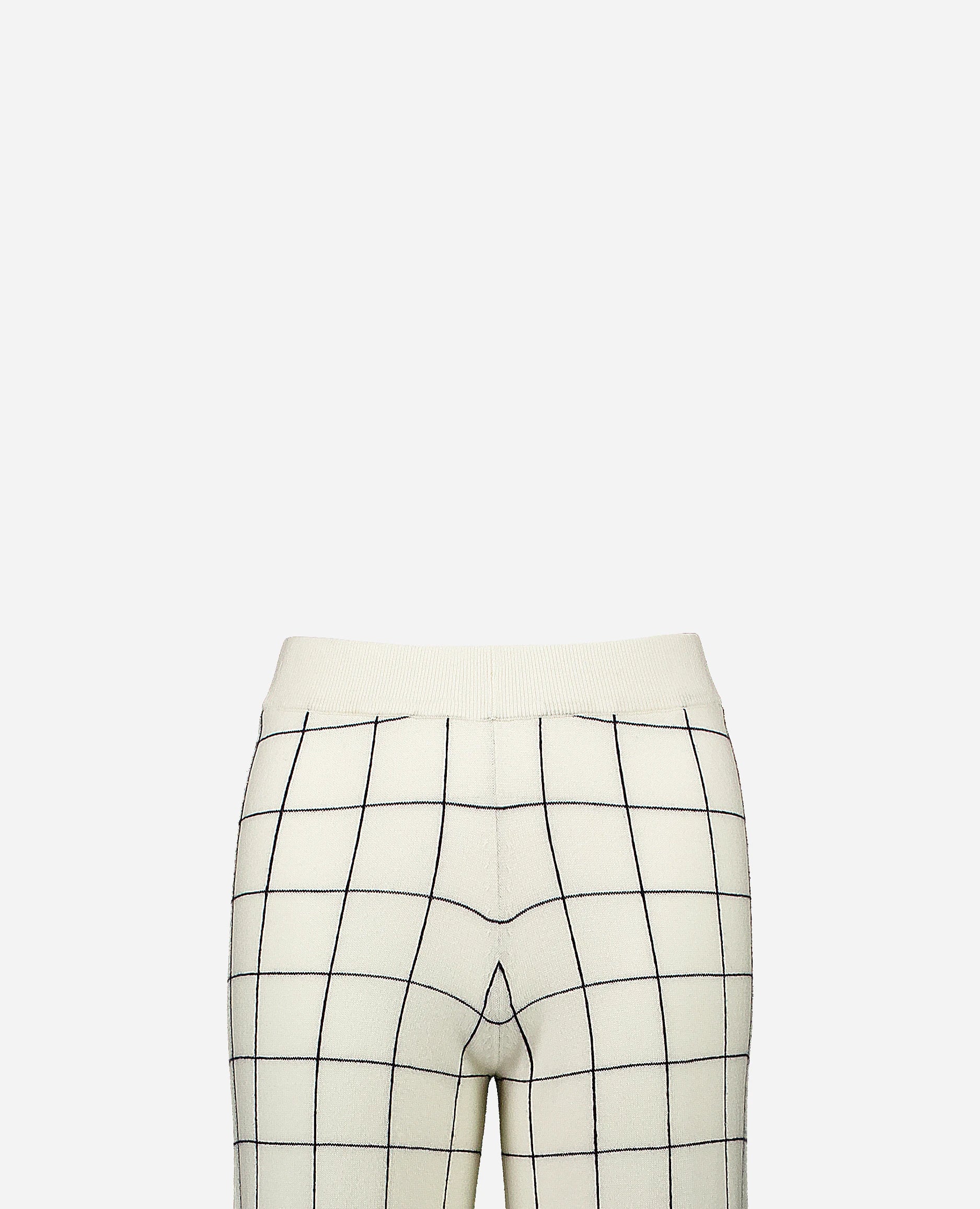 252-17623-4014_40 - Allude - 30% Cashmere 70% Wolle Active Damen Feinstrick Hose Lockerer Schnitt SAPG::252-17623 Spring/Summer 2025 Weiß Woll-Mischung