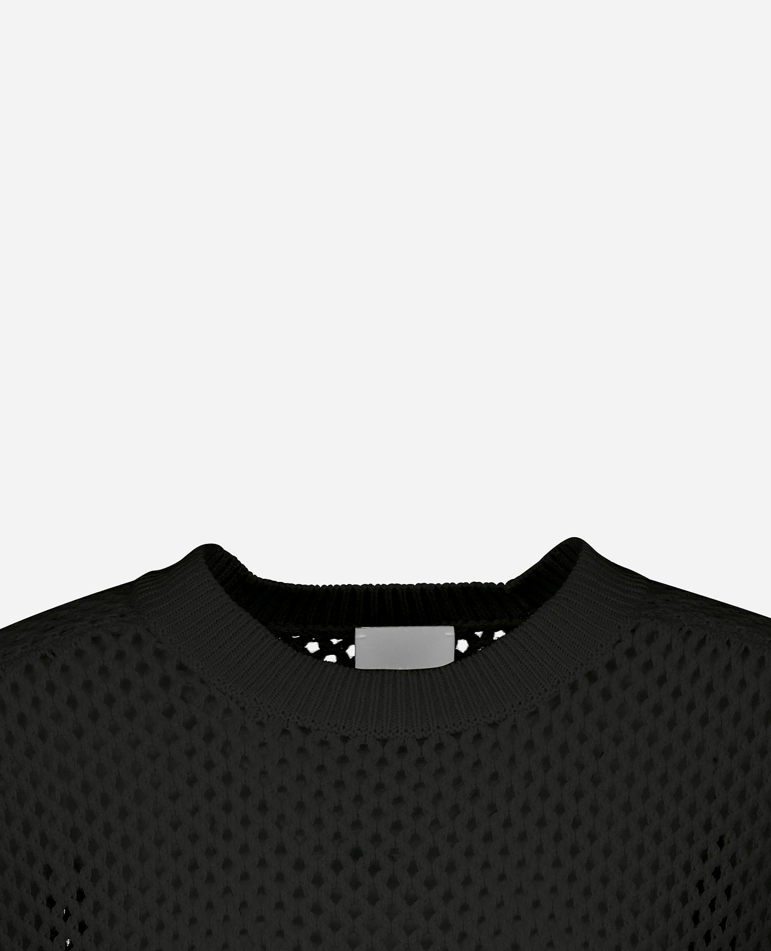 252-17652-90-1_detail_top_background - Allude - 30% Cashmere 70% Wolle Active Damen Grobstrick Halbarm Kastiger Schnitt Pullover Rundhals SAPG::252-17652 Schwarz Spring/Summer 2025 Woll-Mischung