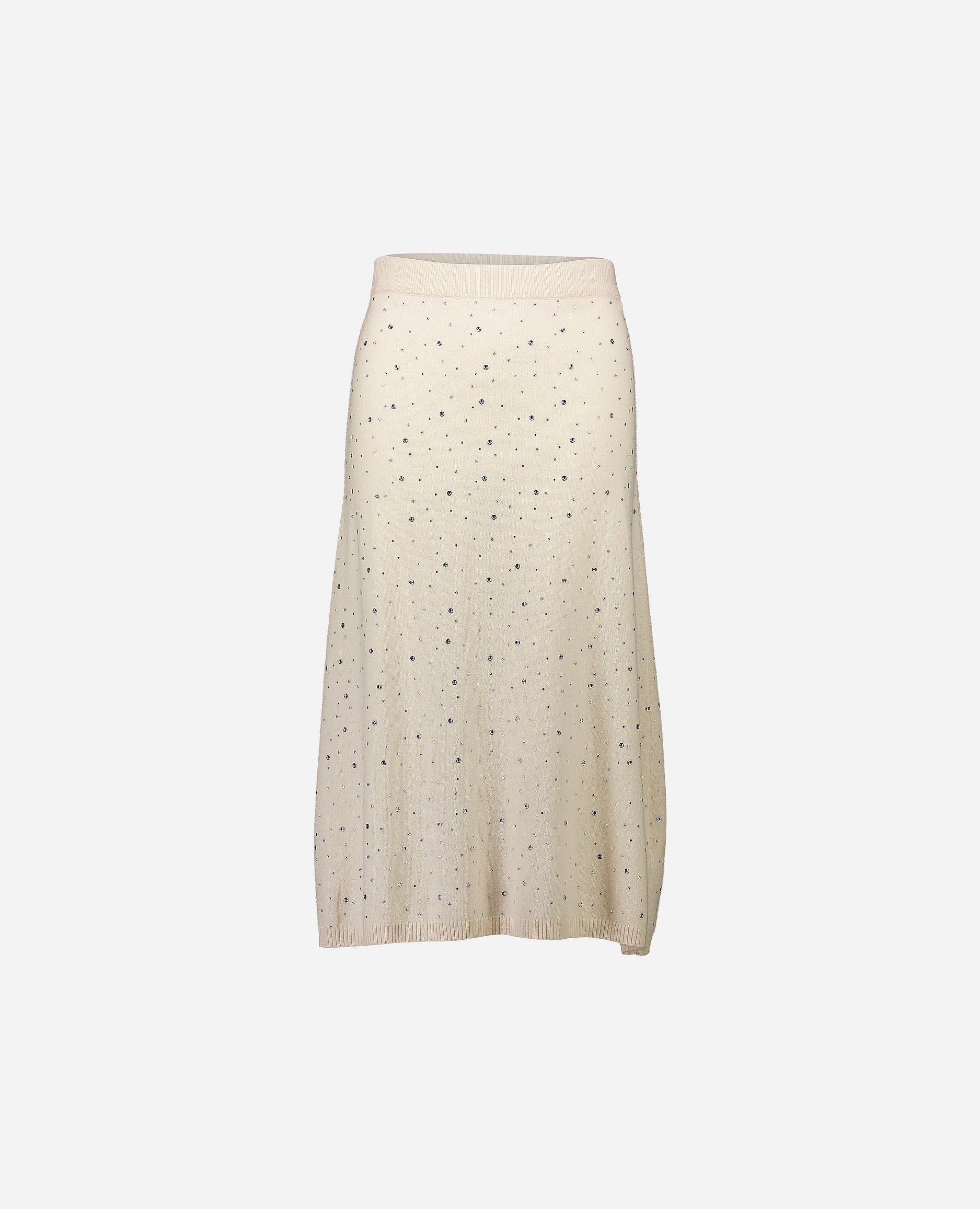 252-17773-41_3 - Allude - 30% Cashmere 70% Wolle A-Form Active Creme Damen Feinstrick Rock SAPG::252-17773 Spring/Summer 2025 Woll-Mischung
