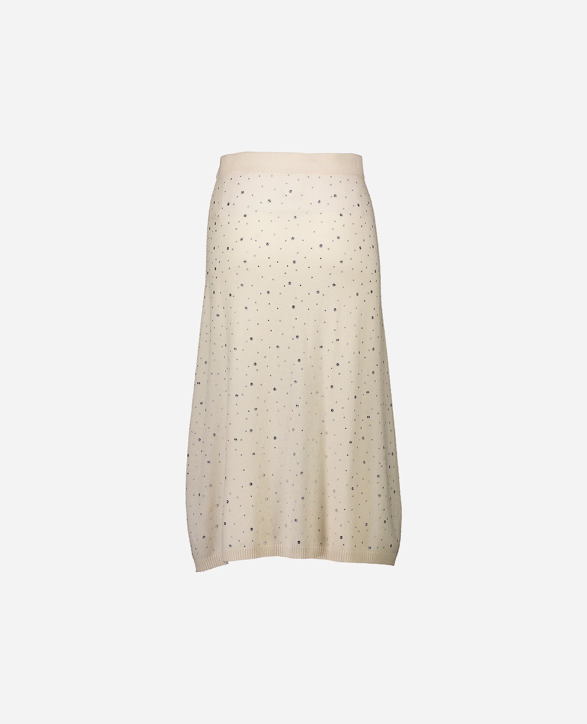 252-17773-41_4 - Allude - 30% Cashmere 70% Wolle A-Form Active Creme Damen Feinstrick Rock SAPG::252-17773 Spring/Summer 2025 Woll-Mischung