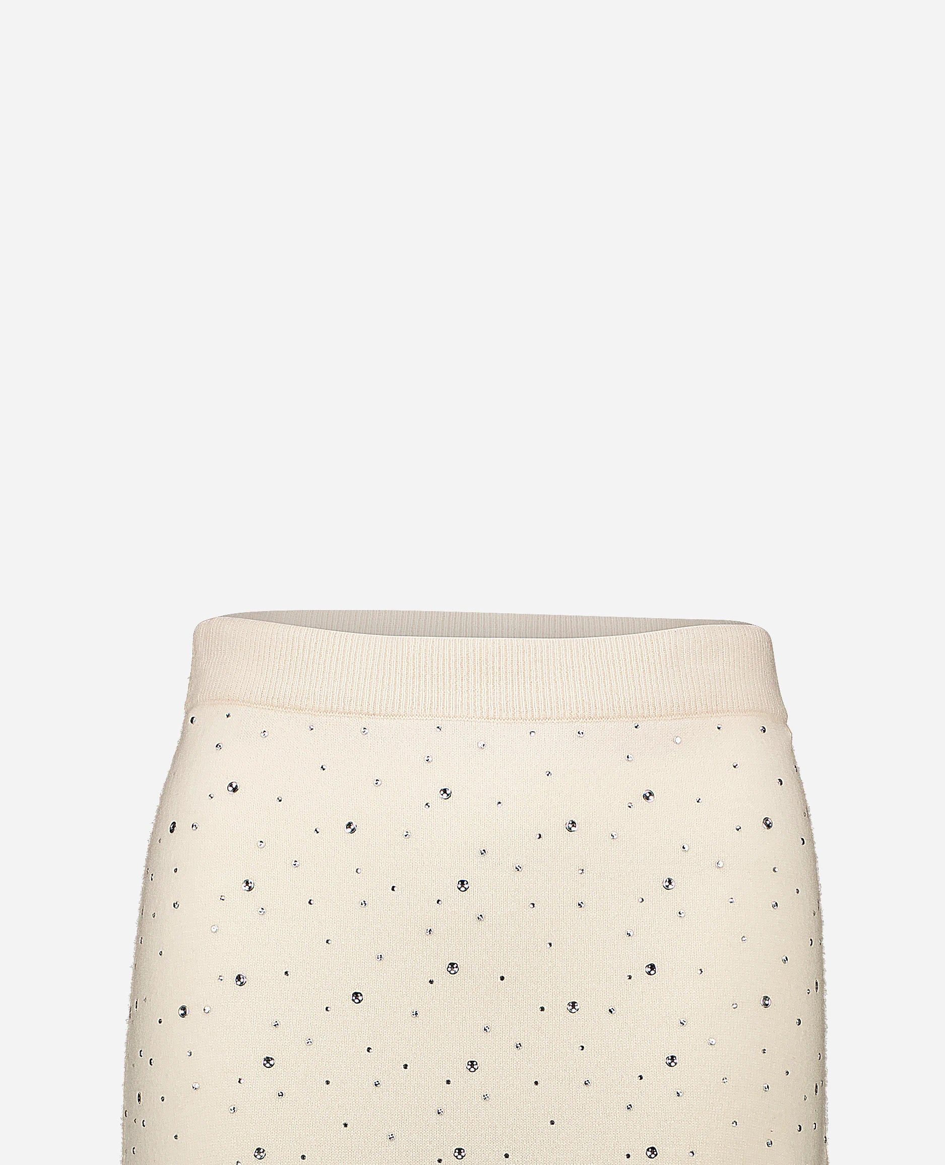 252-17773-41_40 - Allude - 30% Cashmere 70% Wolle A-Form Active Creme Damen Feinstrick Rock SAPG::252-17773 Spring/Summer 2025 Woll-Mischung