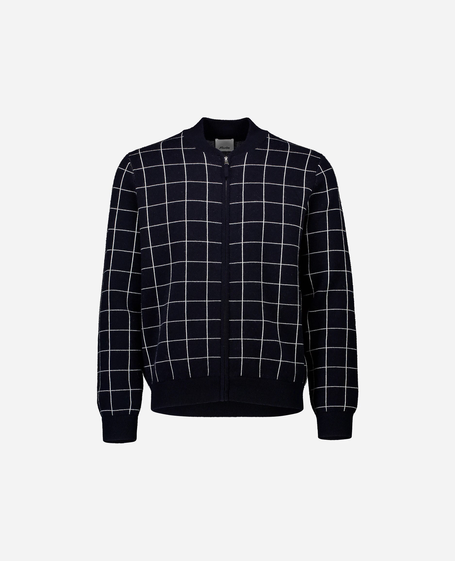 252-35030-1440_3 - Allude - 30% Cashmere 70% Baumwolle Active Allude x Eisbach Baumwoll-Mischung Herren Jacket Langarm Lockerer Schnitt mittelschwerer Strick Navy SAPG::252-35030 Spring/Summer 2025