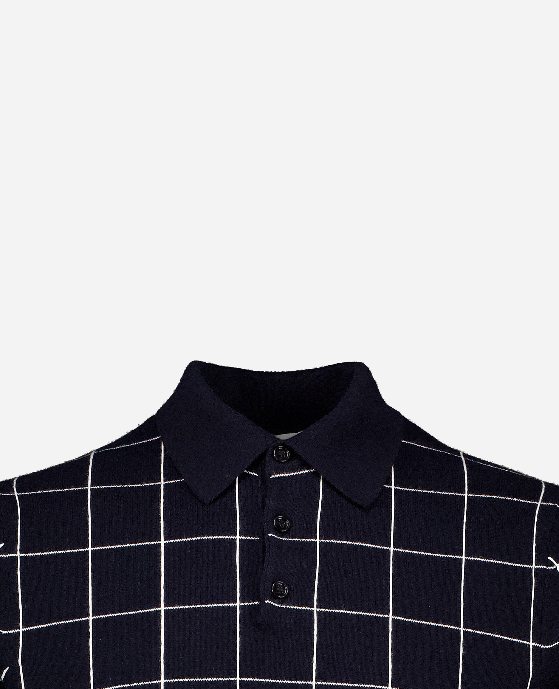 252-35031-1440_40 - Allude - 1/4 Arm 30% Cashmere 70% Baumwolle Active Allude x Eisbach Baumwoll-Mischung Feinstrick Gerade Passform Herren Navy Polo Pullover SAPG::252-35031 Spring/Summer 2025